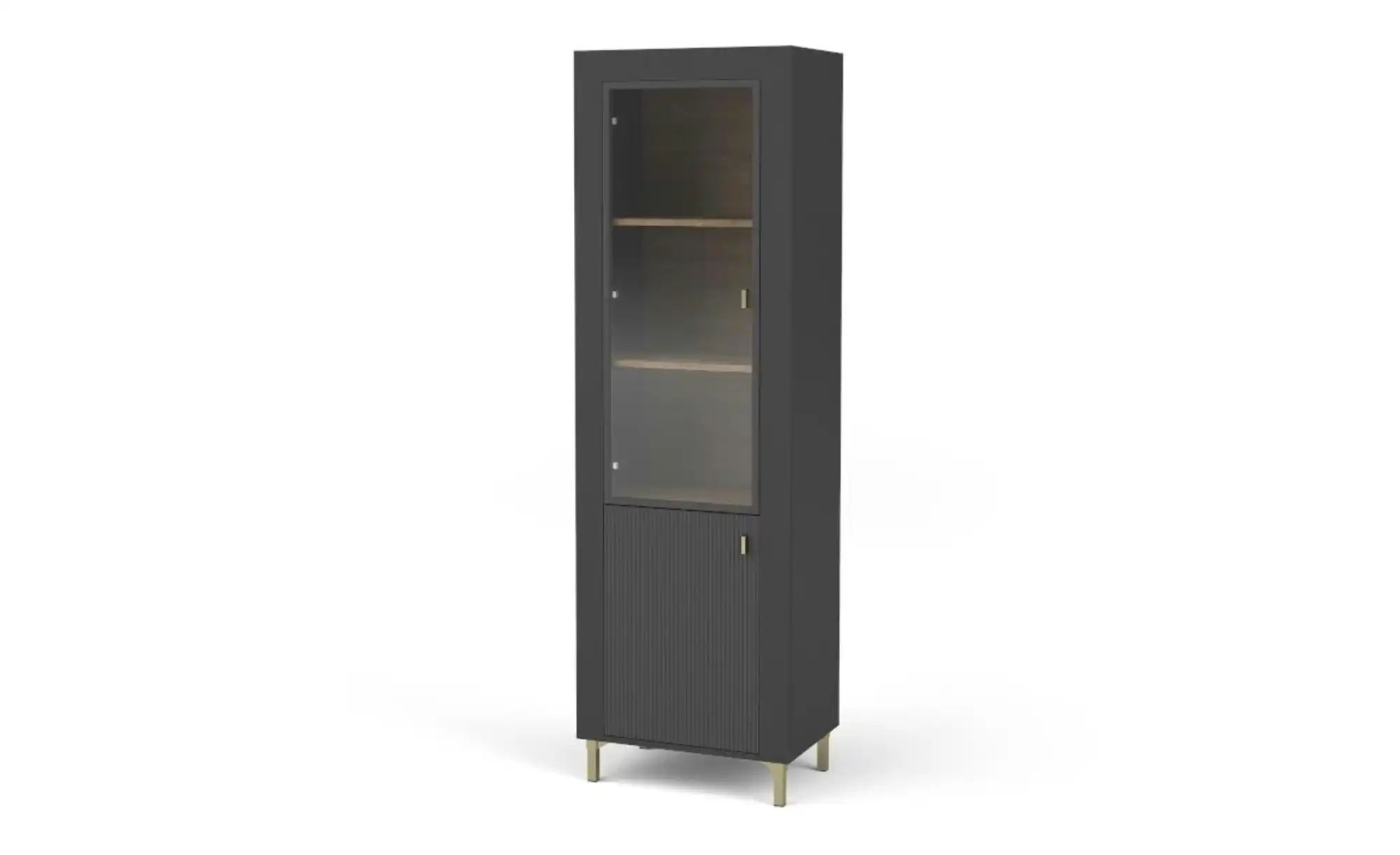 Vitrine   ¦ schwarz ¦ Maße (cm): B: 60 H: 194 Schränke > Vitrinen - Höffner günstig online kaufen