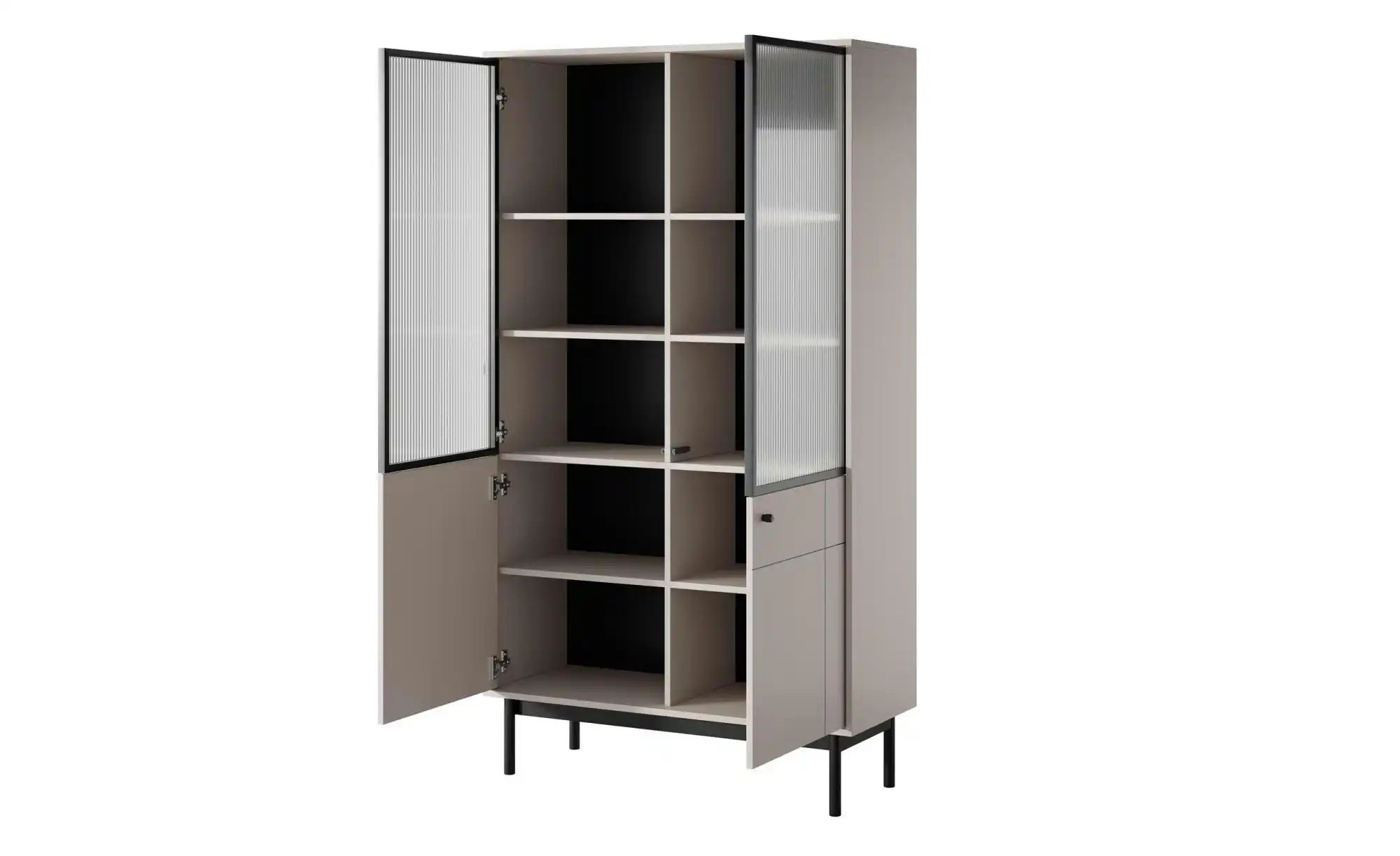 Vitrine   ¦ beige ¦ Maße (cm): B: 104 H: 185 Schränke > Vitrinen - Höffner günstig online kaufen