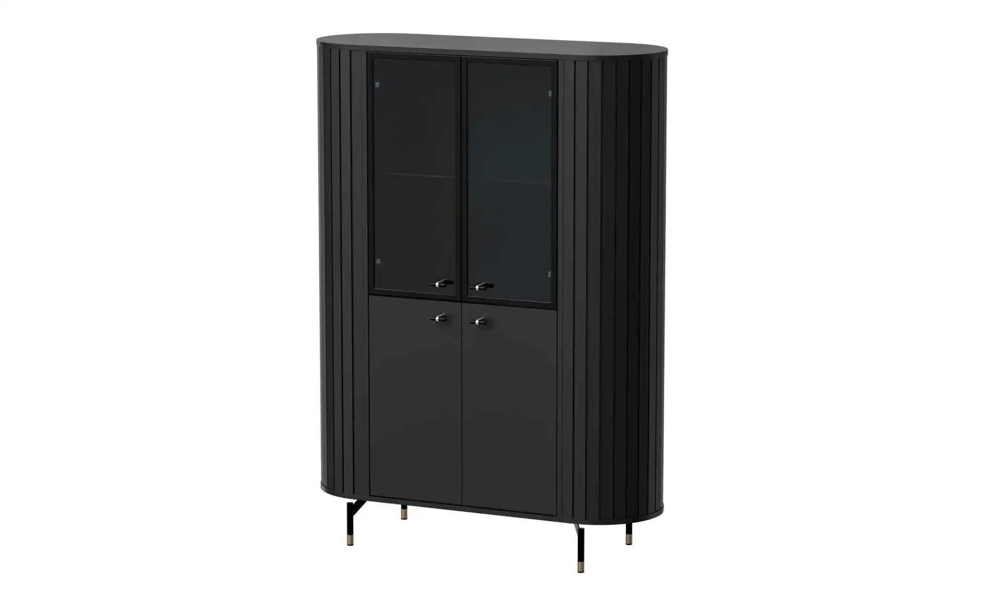 Vitrine   ¦ schwarz ¦ Maße (cm): B: 112 H: 155 Schränke > Vitrinen - Höffne günstig online kaufen