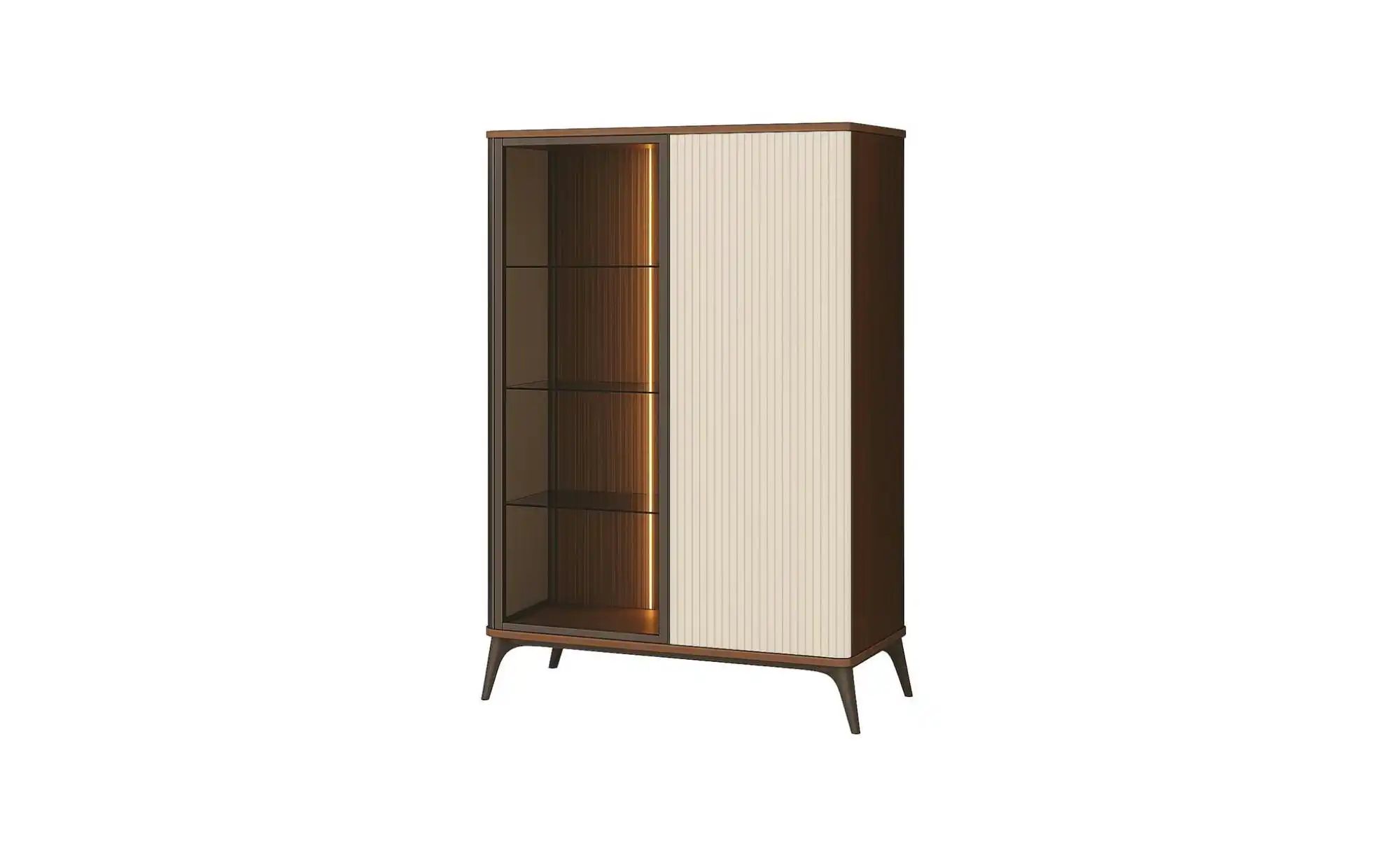 Vitrine   ¦ beige ¦ Maße (cm): B: 103 H: 162 Schränke > Vitrinen - Höffner günstig online kaufen