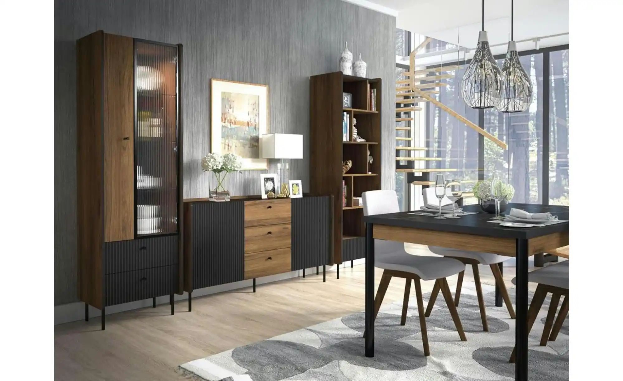 Thumbnail - Vitrine   ¦ holzfarben ¦ Maße (cm): B: 59 H: 190 Schränke > Vitrinen - Höffner