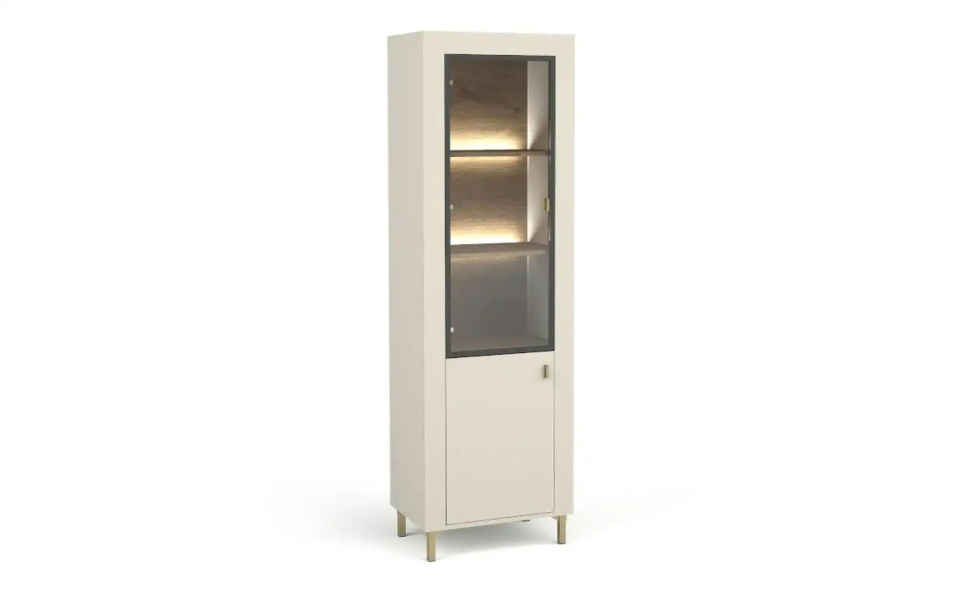 Vitrine   ¦ beige ¦ Maße (cm): B: 60 H: 194 Schränke > Vitrinen - Höffner günstig online kaufen