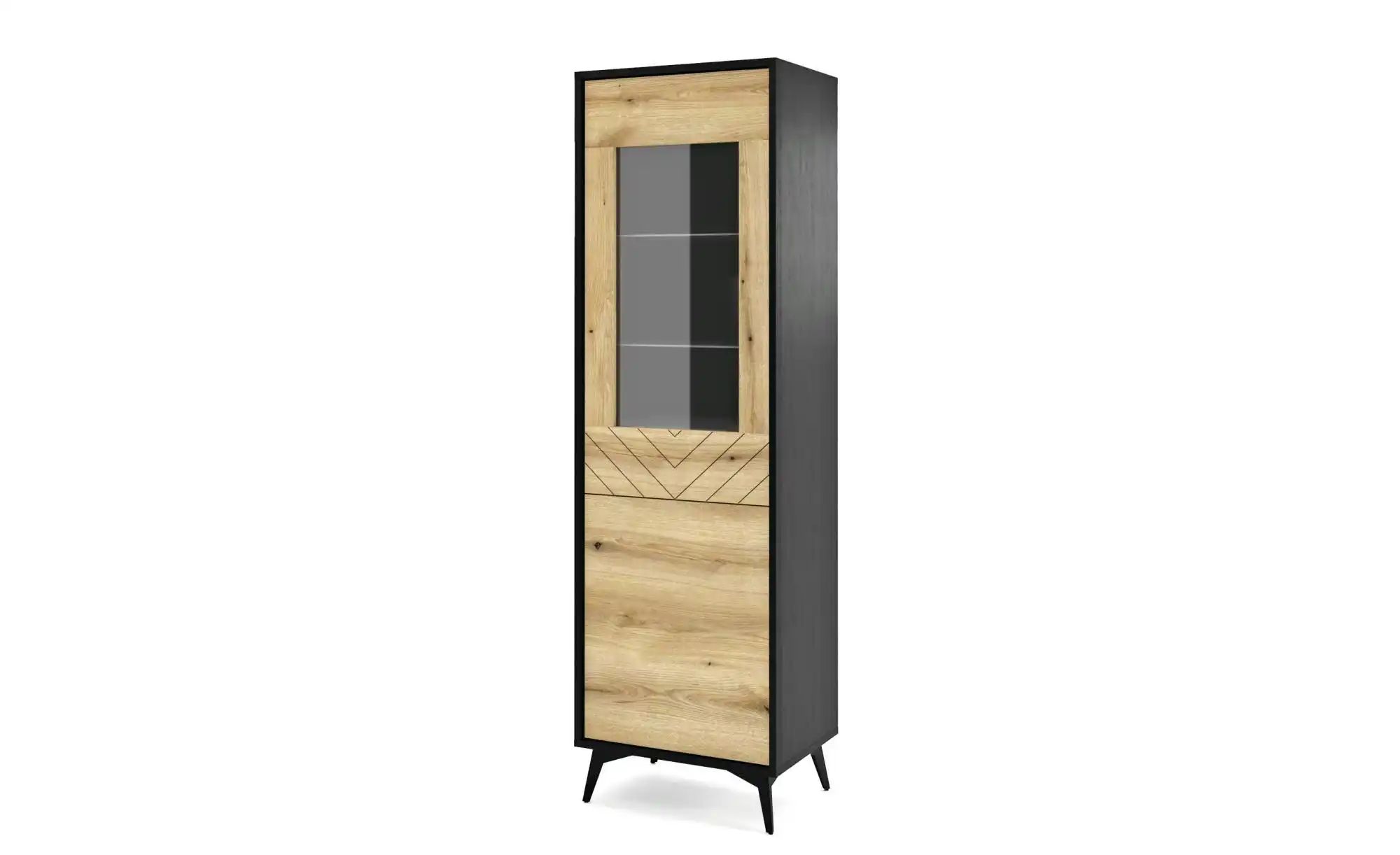 Vitrine   ¦ holzfarben ¦ Maße (cm): B: 54 H: 178 Schränke > Vitrinen - Höff günstig online kaufen