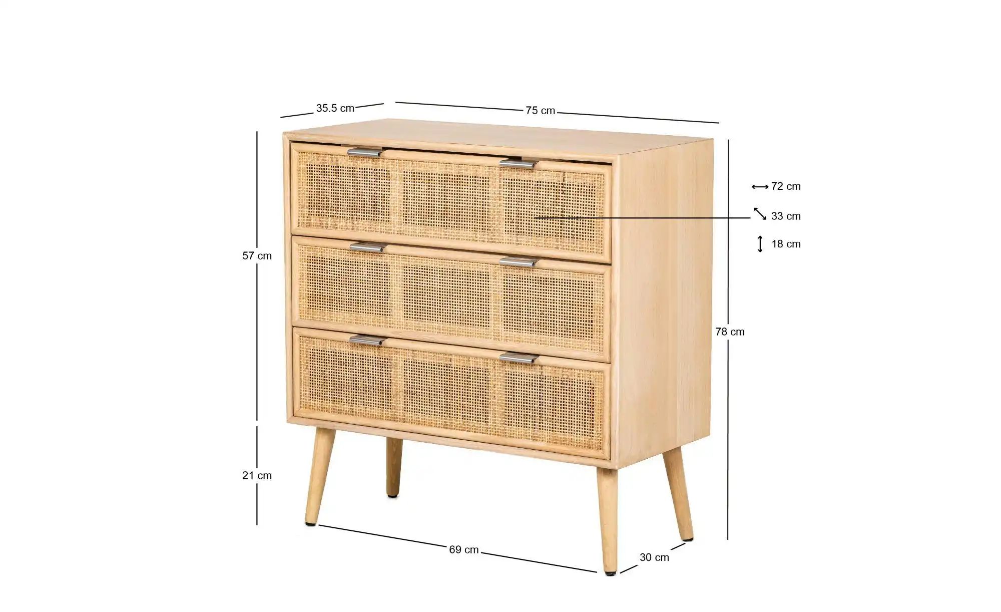 Kommode   ¦ holzfarben ¦ Maße (cm): B: 75 H: 78 Kommoden & Sideboards > Kom günstig online kaufen