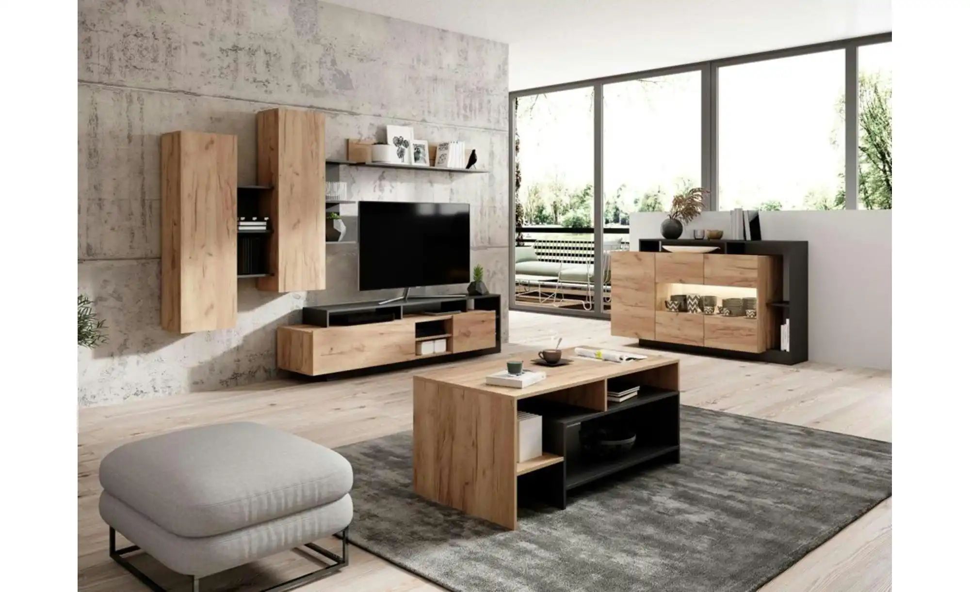 Kommode   ¦ schwarz ¦ Maße (cm): B: 155 H: 83,2 Kommoden & Sideboards > Kom günstig online kaufen