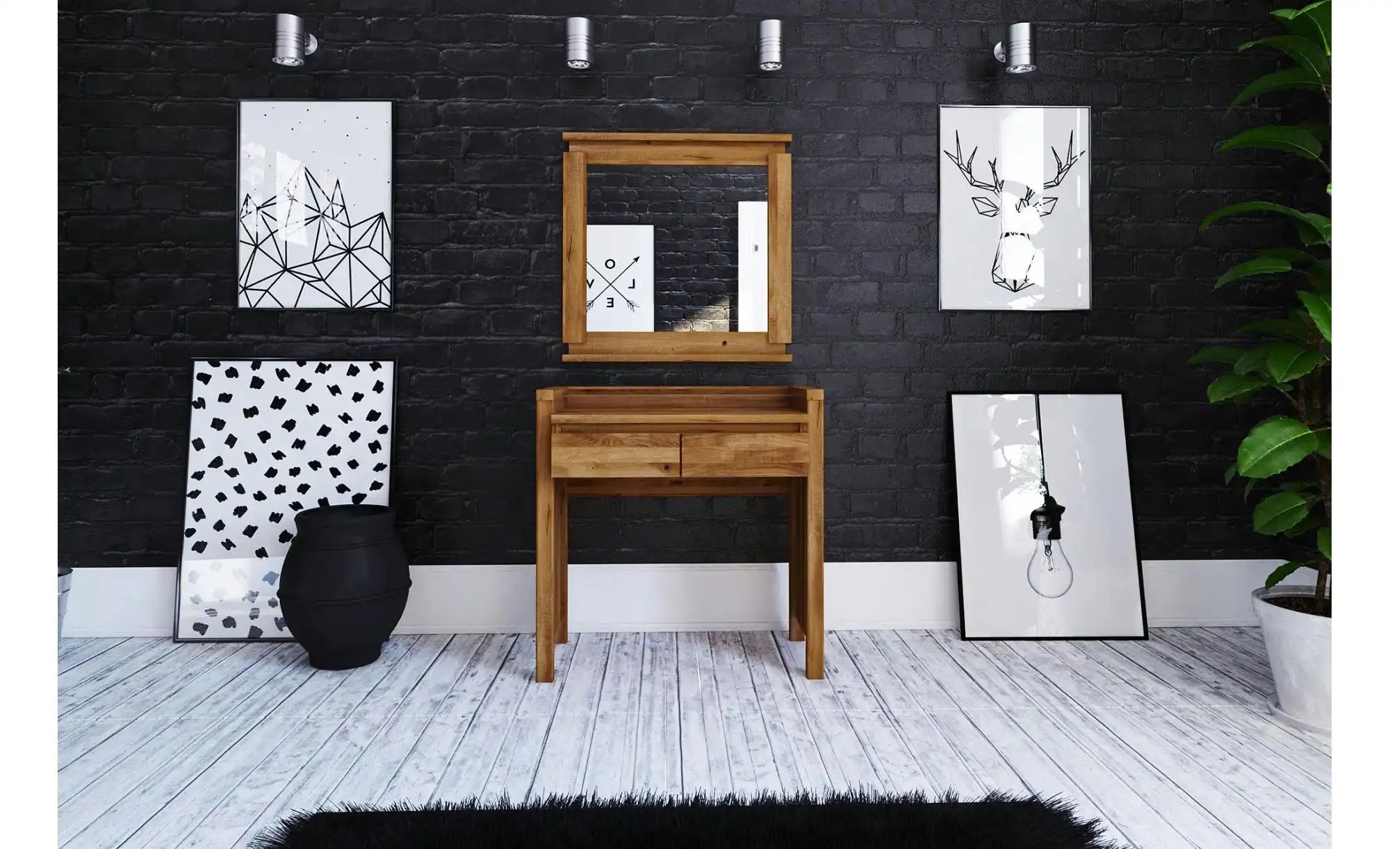 Schminktisch   ¦ holzfarben ¦ Maße (cm): B: 85 H: 86 Tische > Schminktische günstig online kaufen