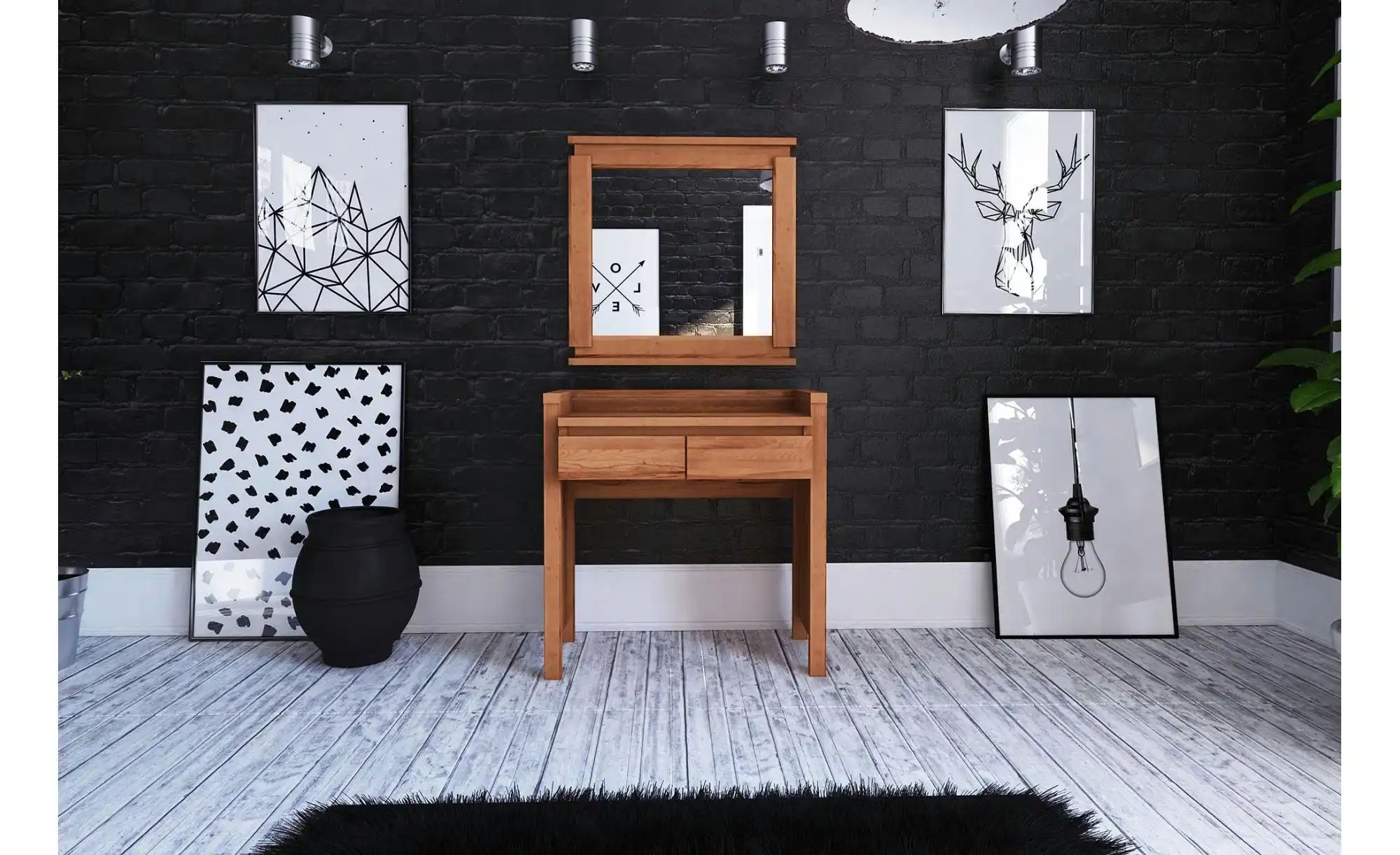Schminktisch   ¦ holzfarben ¦ Maße (cm): B: 85 H: 86 Tische > Schminktische günstig online kaufen