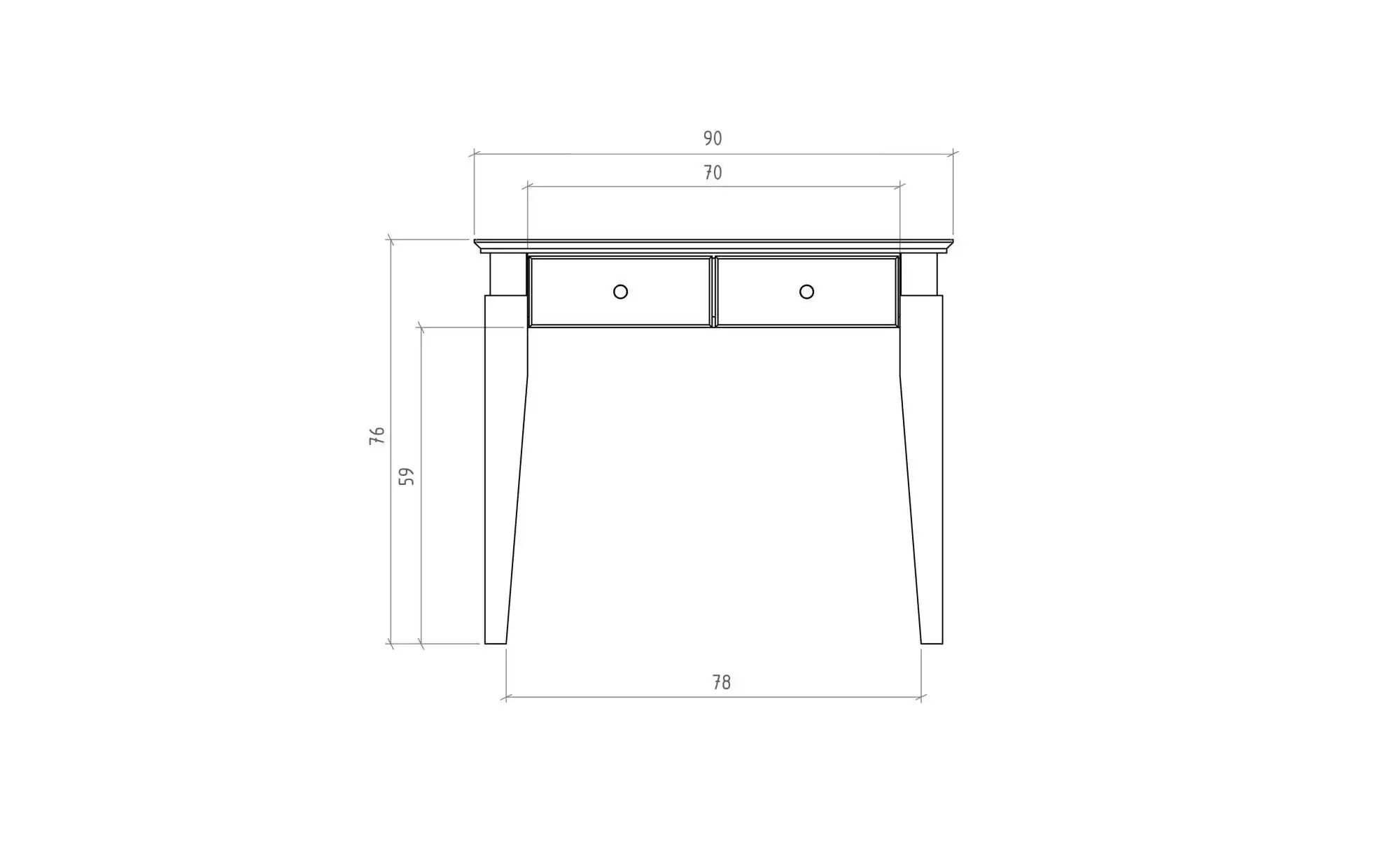 Schminktisch   ¦ holzfarben ¦ Maße (cm): B: 90 H: 77 Tische > Schminktische günstig online kaufen