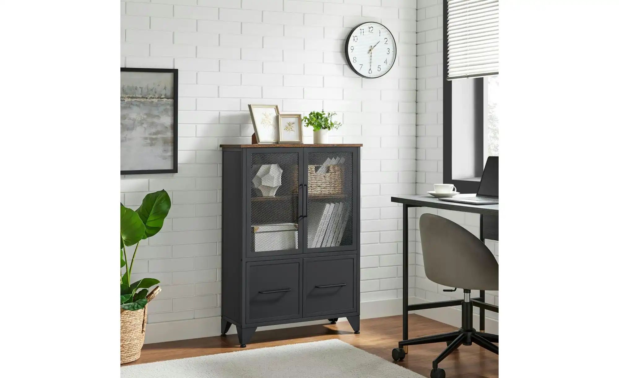Highboard   ¦ schwarz ¦ Maße (cm): B: 70 H: 101 Kommoden & Sideboards > Hig günstig online kaufen