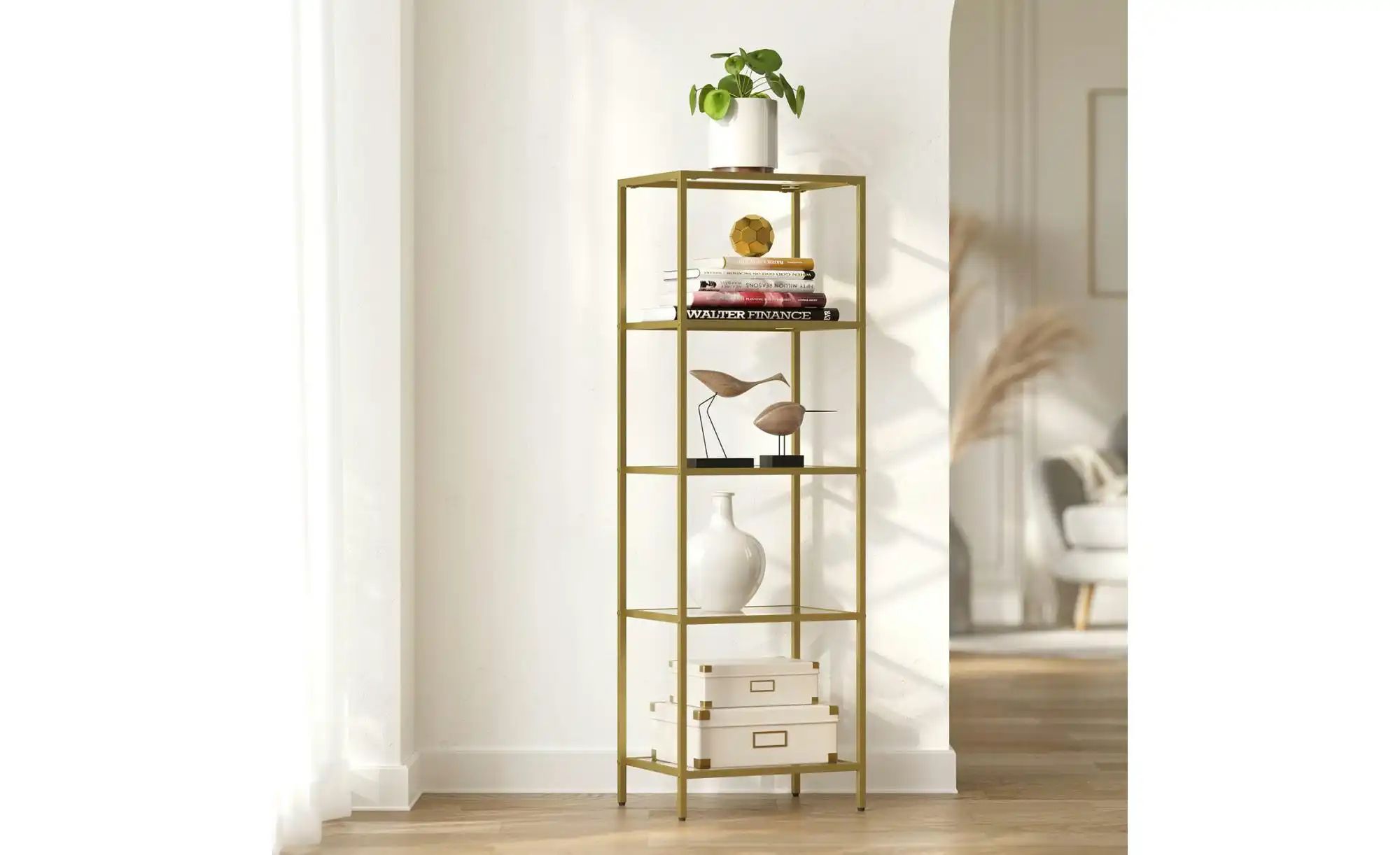 Standregal   ¦ gold ¦ Maße (cm): B: 40 H: 124,5 Regale > Standregale - Höff günstig online kaufen