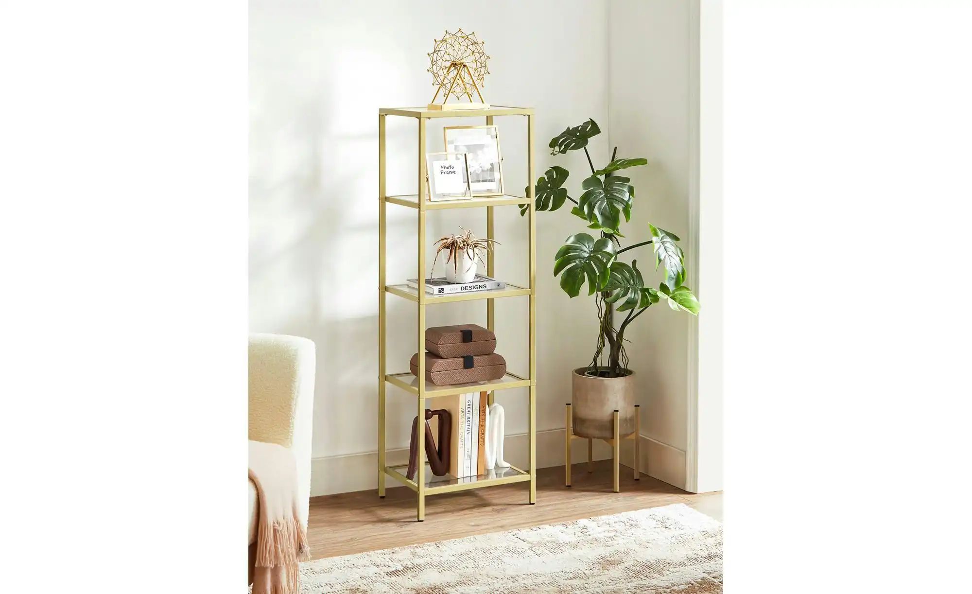 Thumbnail - Standregal ¦ gold ¦ Maße (cm): B: 40 H: 124,5 Regale > Standregale - Höffner