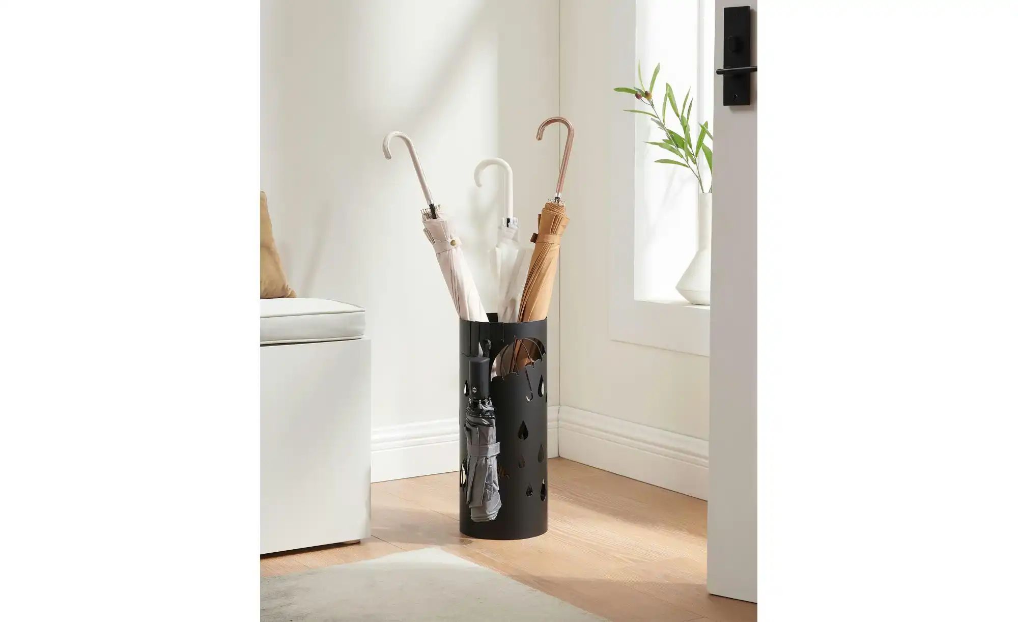 Schirmständer   ¦ schwarz ¦ Metall,Kunststoff ¦ Maße (cm): B: 17 H: 41 Aufb günstig online kaufen