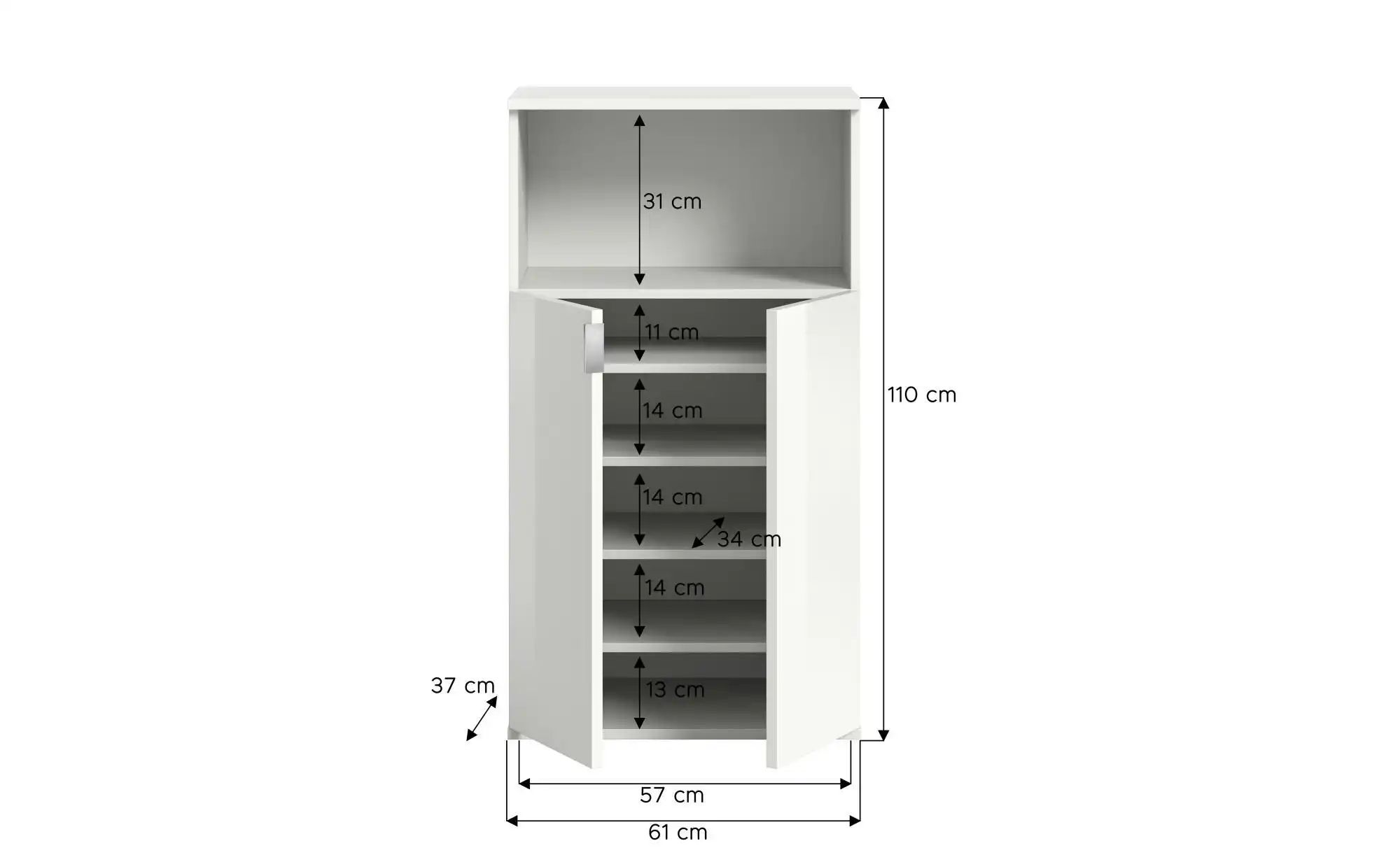 Sideboard   ¦ weiß ¦ Maße (cm): B: 60 H: 110 Kommoden & Sideboards > Sidebo günstig online kaufen