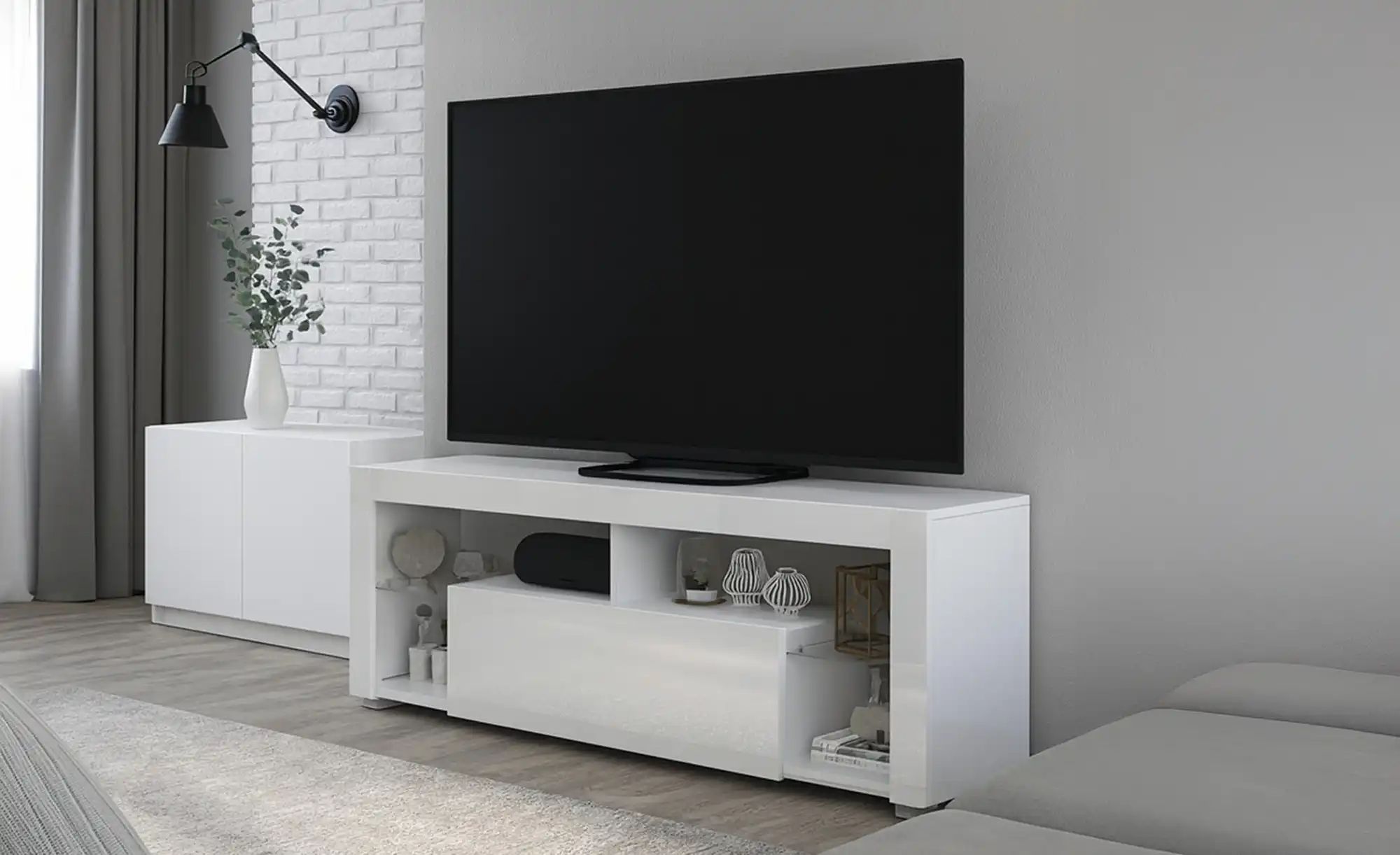 Lowboard  Veneri ¦ weiß ¦ Maße (cm): B: 140 H: 50 T: 34.0 Kommoden & Sidebo günstig online kaufen