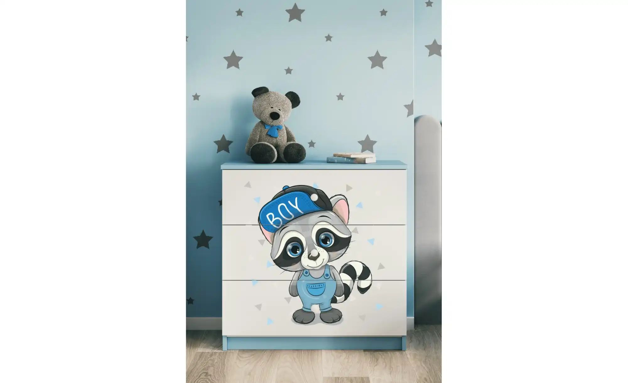 Kommode  Waschbär ¦ blau ¦ Maße (cm): B: 81 H: 80,5 Kommoden & Sideboards > günstig online kaufen