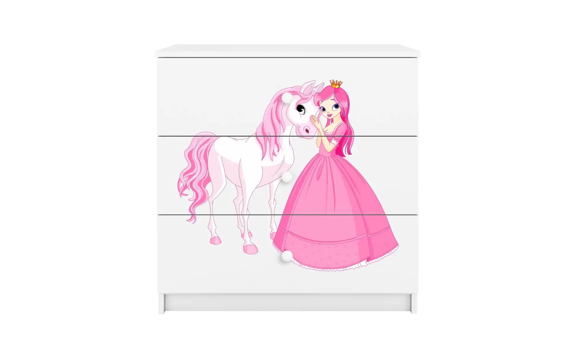 Kommode  Prinzessin und Pferd ¦ weiß ¦ Maße (cm): B: 81 H: 80,5 Kommoden & günstig online kaufen