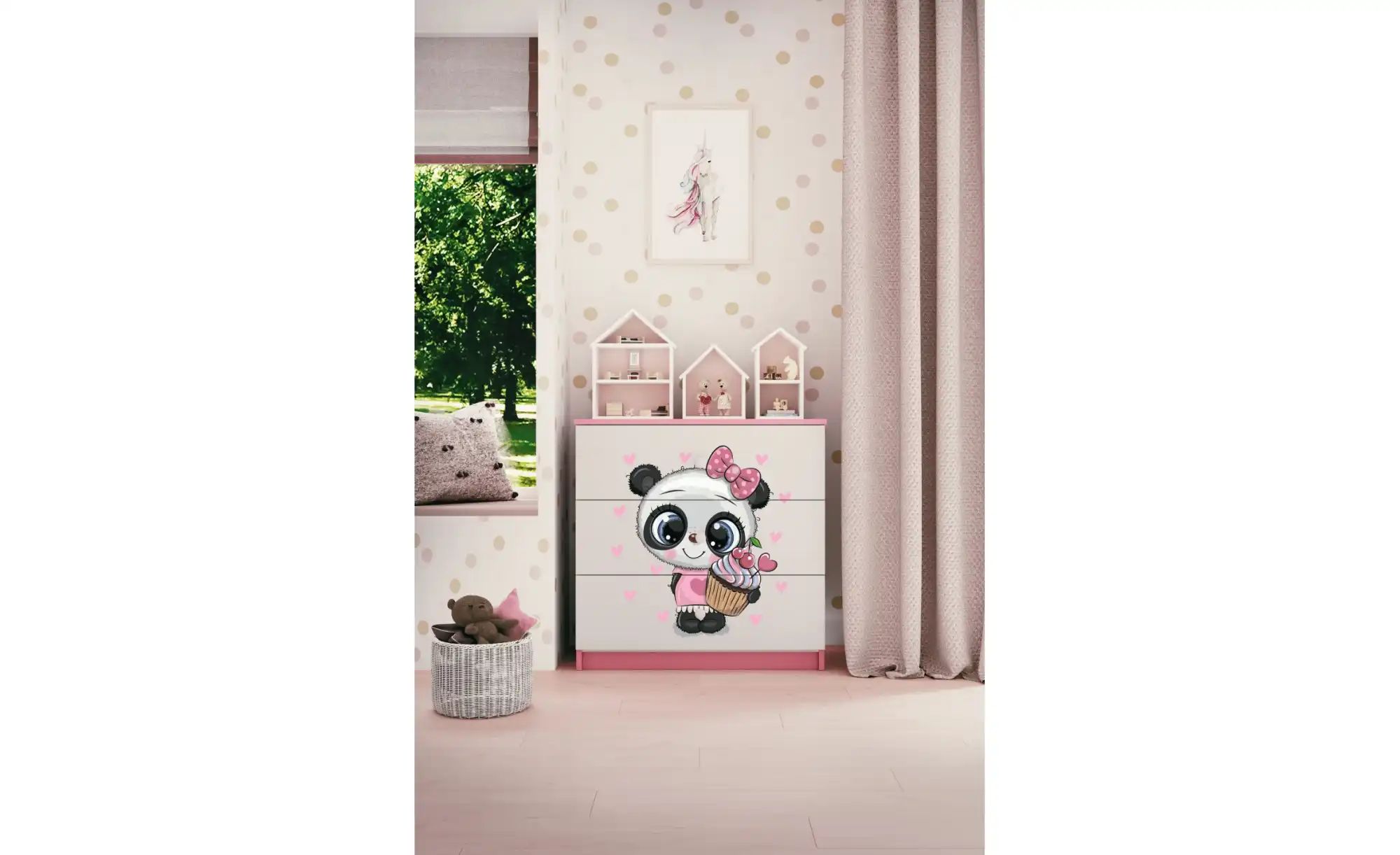 Kommode  Panda ¦ rosa/pink ¦ Maße (cm): B: 81 H: 80,5 Kommoden & Sideboards günstig online kaufen