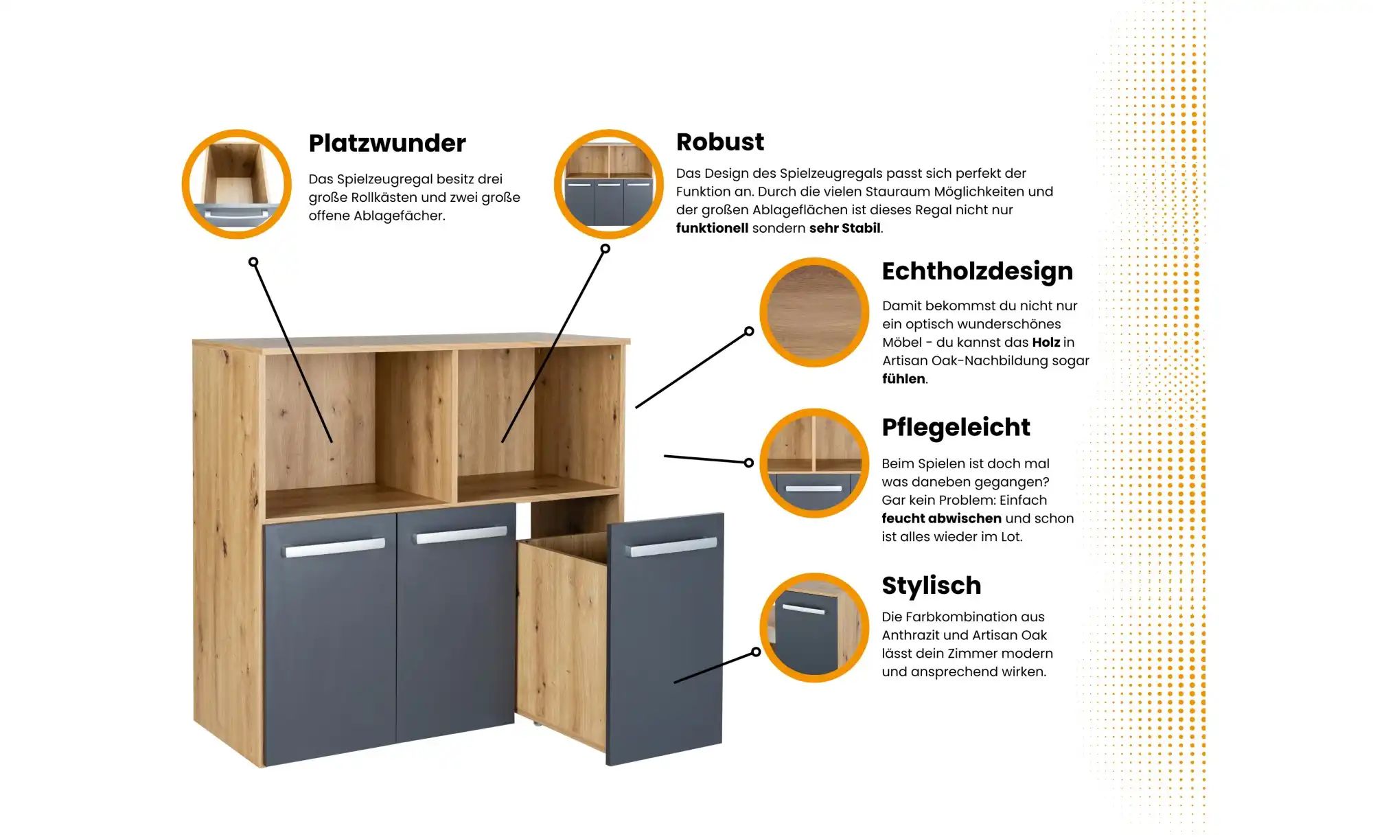 Standregal  Alessio ¦ mehrfarbig ¦ Maße (cm): B: 99 H: 92 Regale > Standreg günstig online kaufen