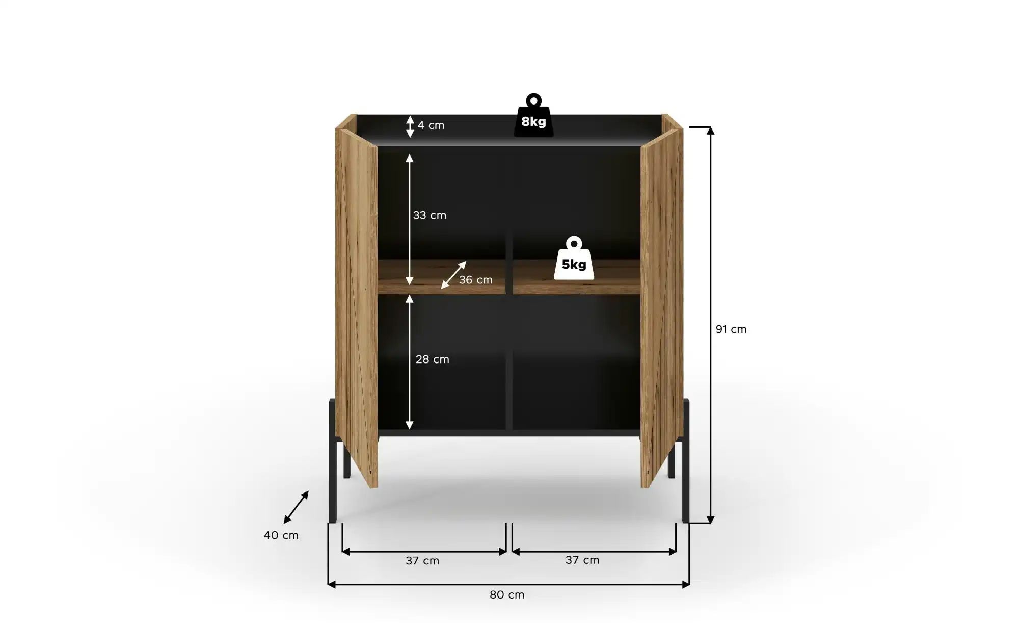 Thumbnail - Highboard  Neo ¦ holzfarben ¦ Maße (cm): B: 80 H: 91 Kommoden & Sideboards > Highboards - Höffner