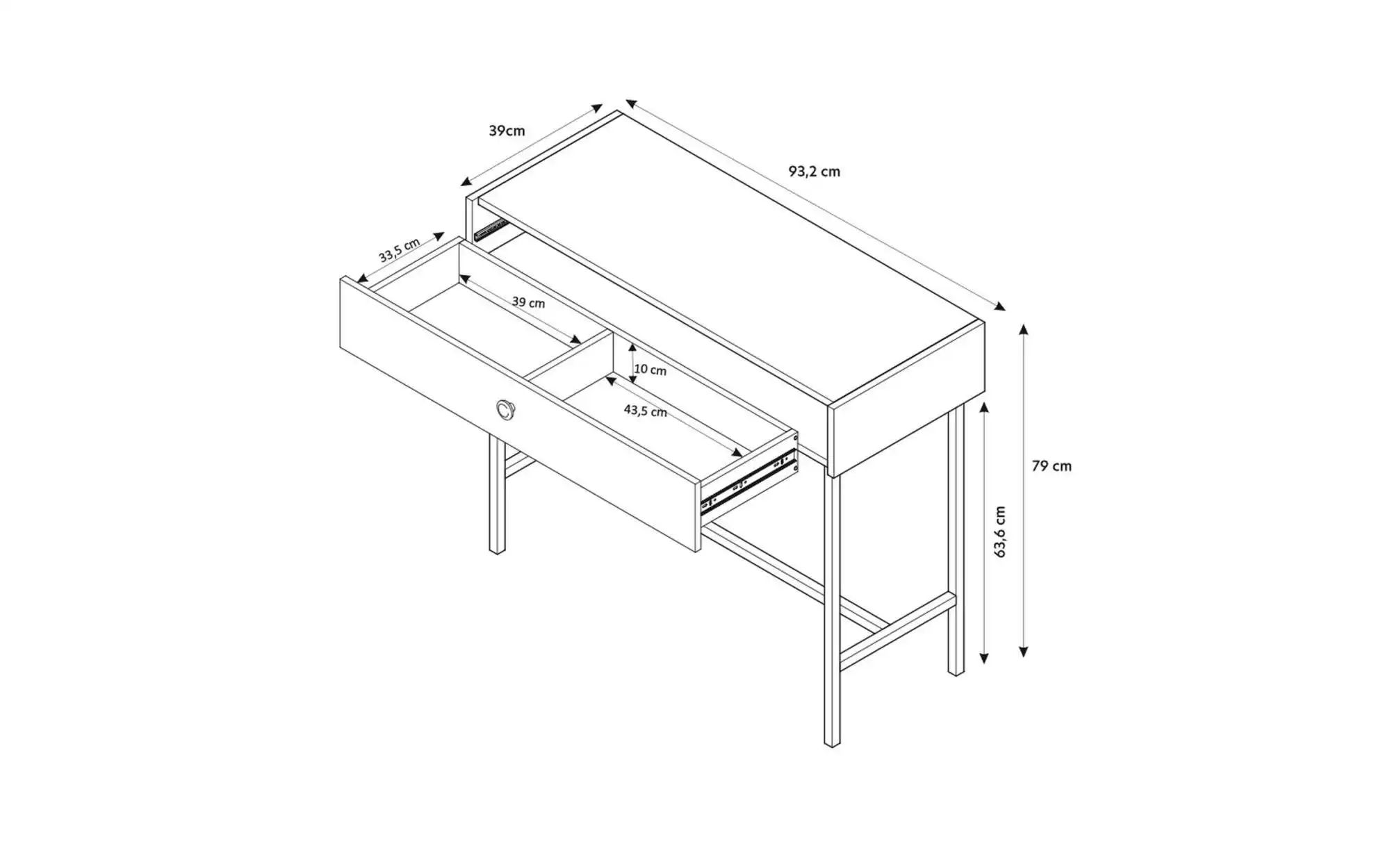 Selsey Schminktisch   ¦ holzfarben ¦ Maße (cm): B: 93,2 H: 79 Tische > Schm günstig online kaufen