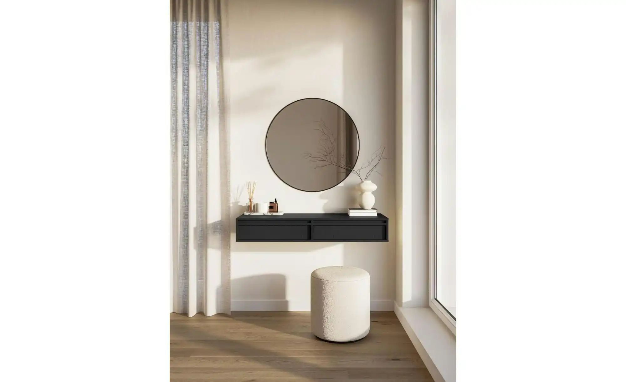 Selsey Schminktisch   ¦ schwarz ¦ Maße (cm): B: 110 H: 17 Tische > Schminkt günstig online kaufen