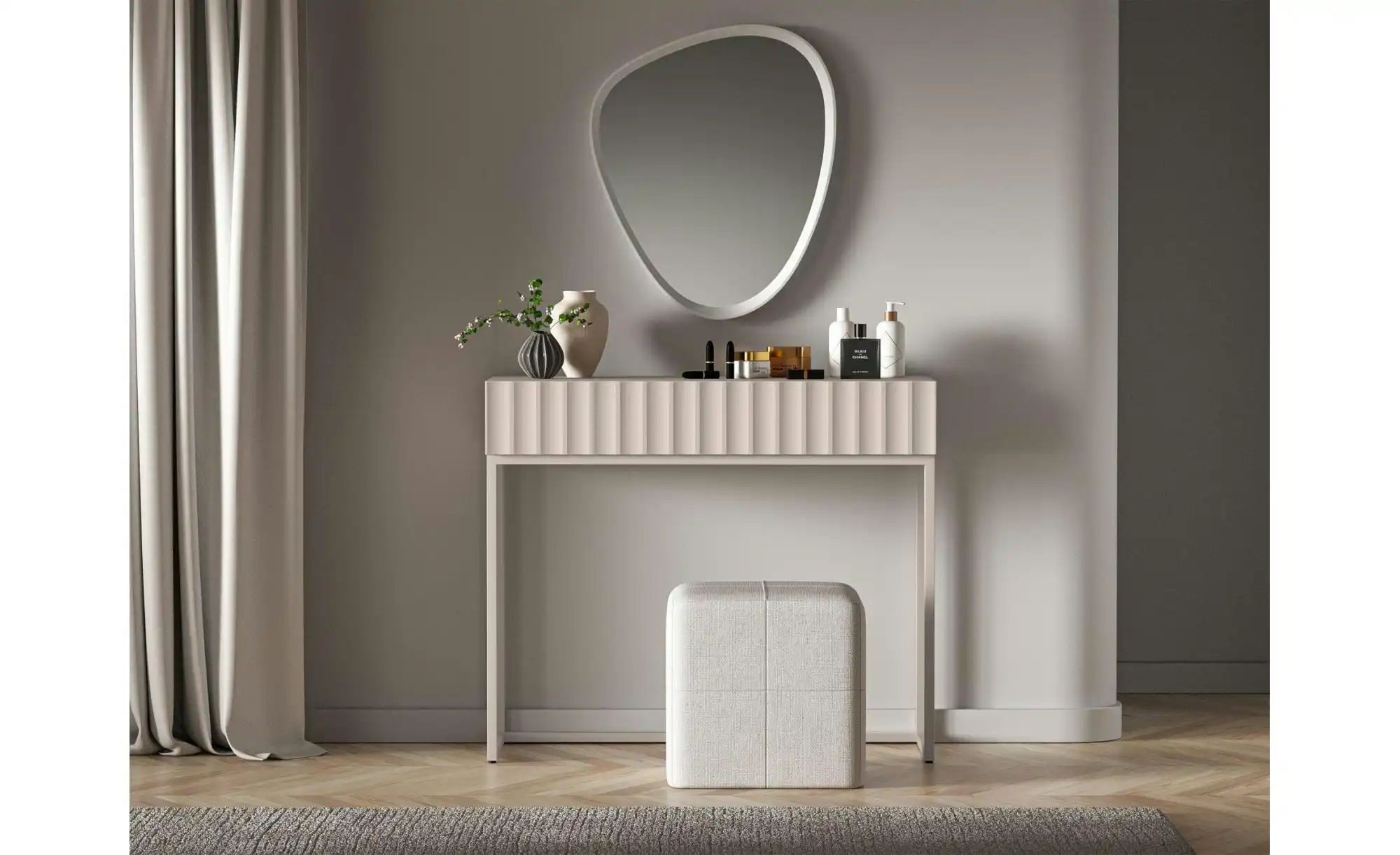 Selsey Schminktisch   ¦ beige ¦ Maße (cm): B: 91,6 H: 78,1 Tische > Schmink günstig online kaufen