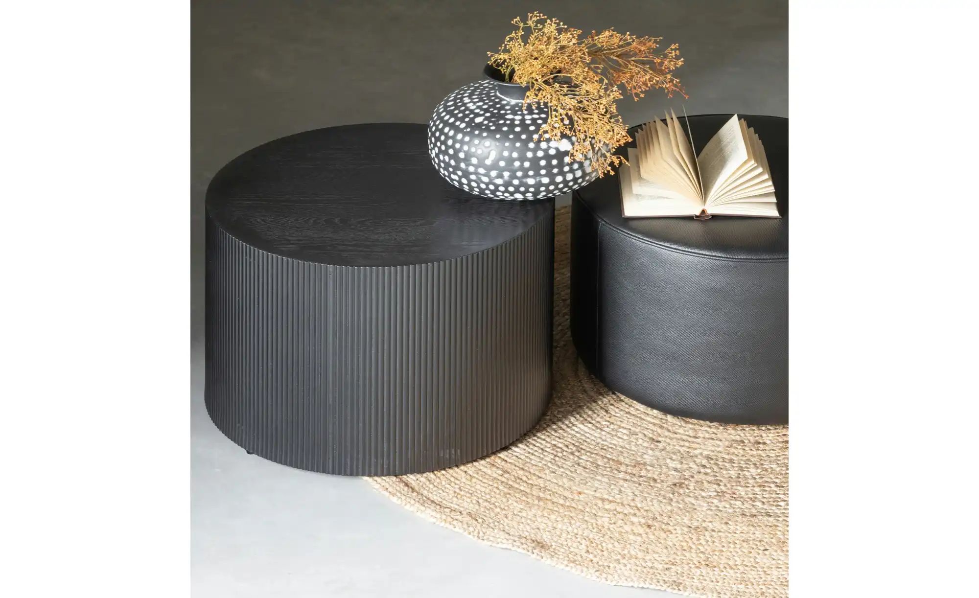 WOOOD Beistelltisch   ¦ schwarz ¦ Maße (cm): H: 40  Ø: 60 Tische > Beistell günstig online kaufen