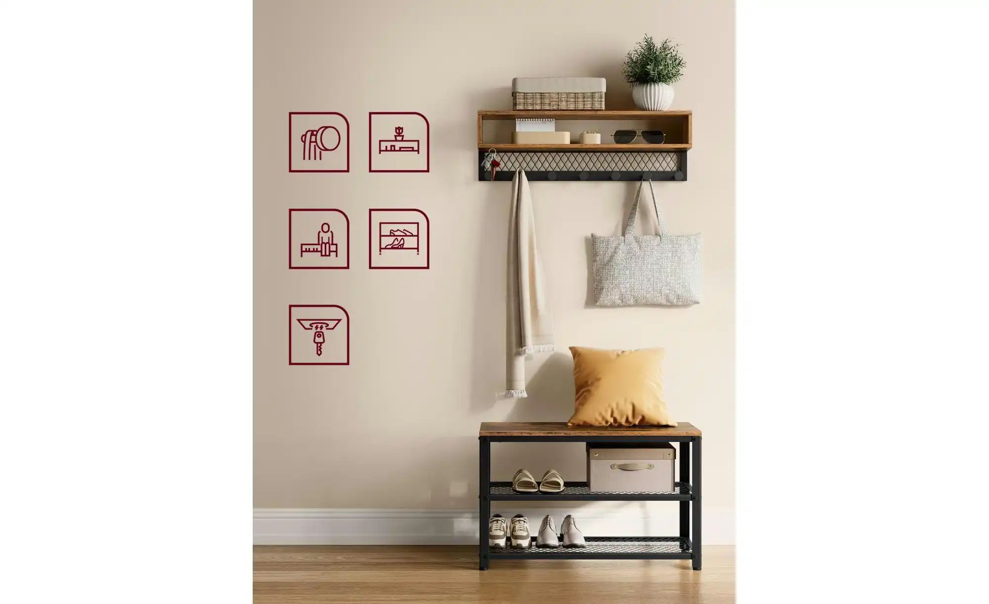 Thumbnail - Schuhregal ¦ braun ¦ Maße (cm): B: 73 H: 45,5 Regale > Schuhregale - Höffner