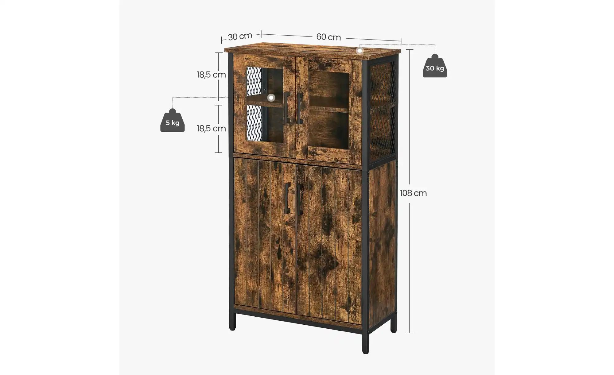 Highboard   ¦ braun ¦ Maße (cm): B: 60 H: 108 Kommoden & Sideboards > Highb günstig online kaufen