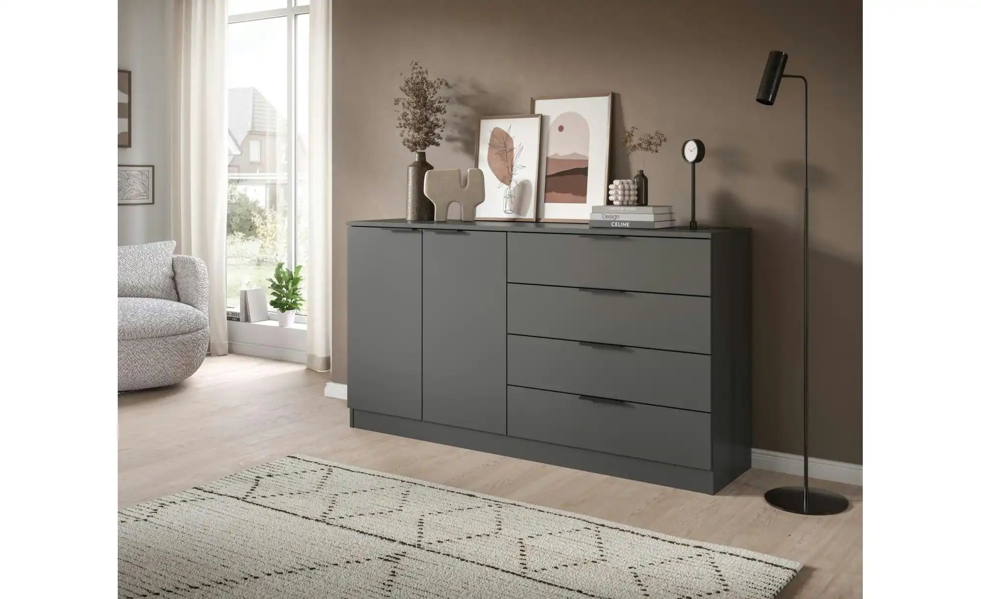 Sideboard   ¦ grau ¦ Maße (cm): B: 148 H: 80 Kommoden & Sideboards > Sidebo günstig online kaufen