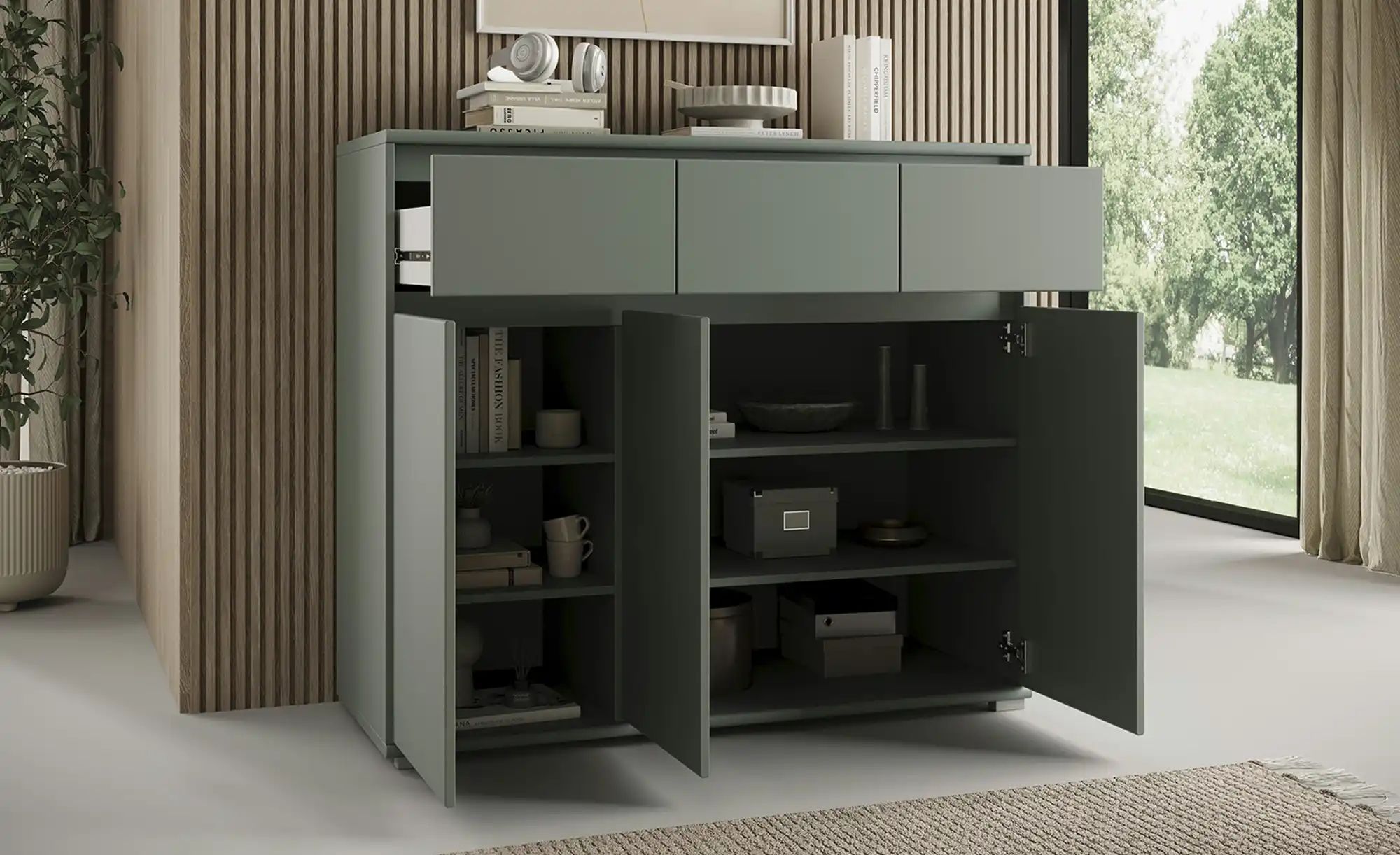 Thumbnail - Sideboard  Igliano ¦ grün ¦ Maße (cm): B: 118 H: 103 T: 48.0 Kommoden & Sideboards > Kommoden - Höffner