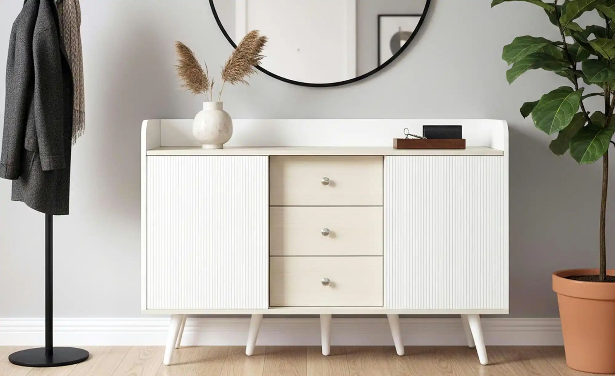 Thumbnail - Sideboard ¦ creme ¦ Maße (cm): B: 117,5 H: 79 Kommoden & Sideboards > Sideboards - Höffner