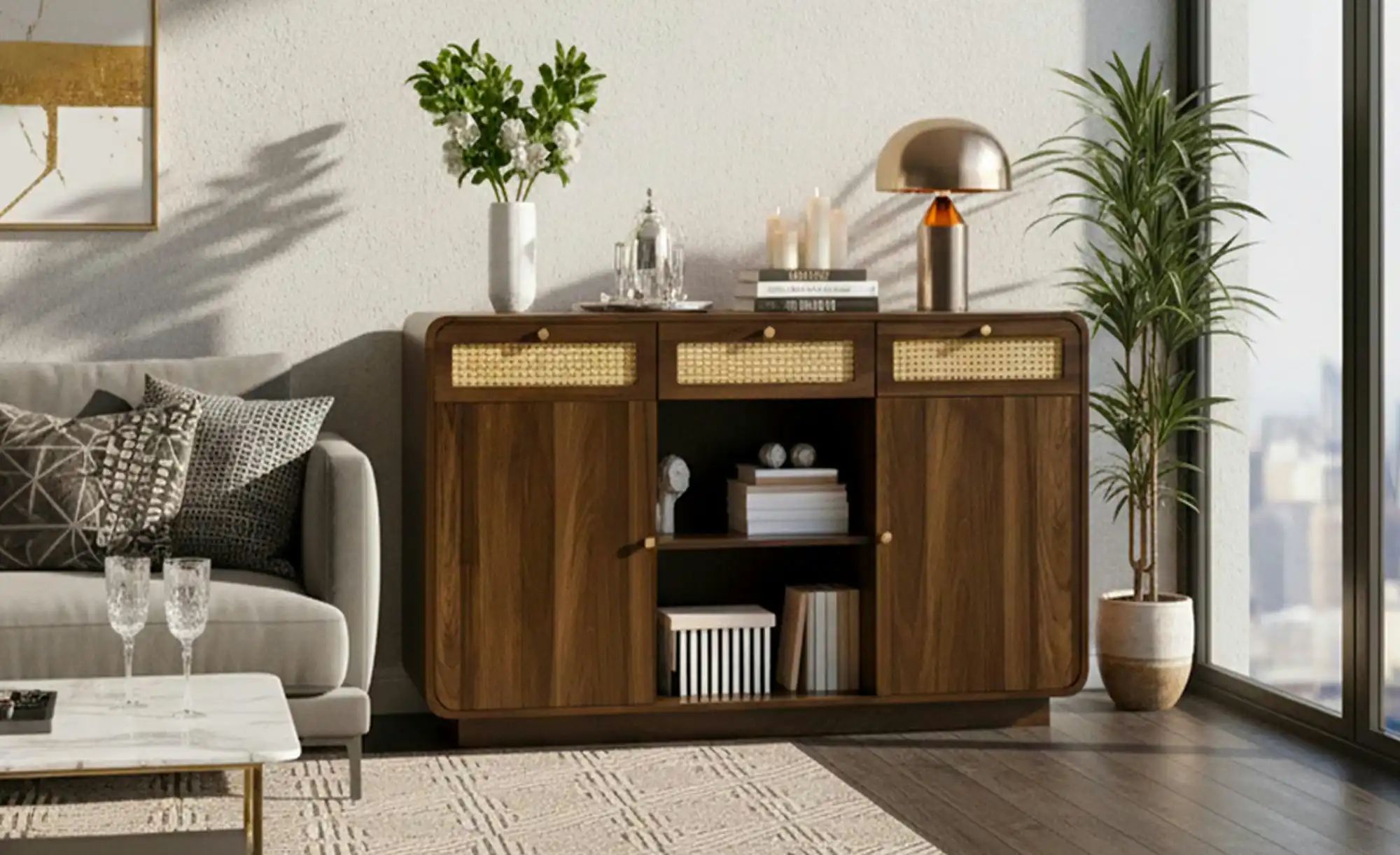 Sideboard   ¦ braun ¦ Maße (cm): B: 120 H: 85 Kommoden & Sideboards > Sideb günstig online kaufen