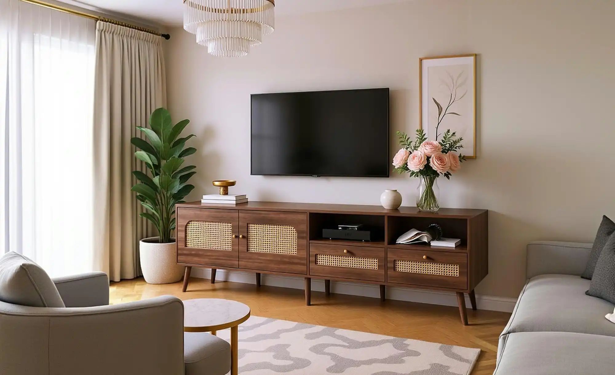 Lowboard   ¦ braun ¦ Maße (cm): B: 200 H: 49,5 Kommoden & Sideboards > Lowb günstig online kaufen