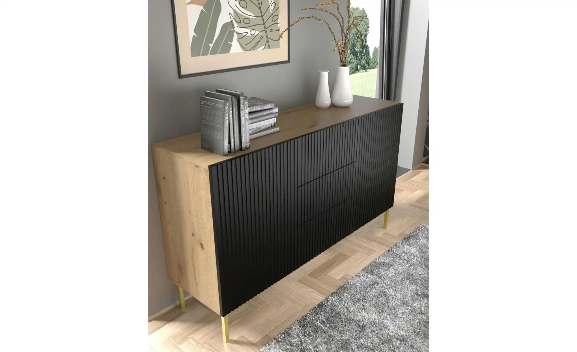 Sideboard   ¦ schwarz ¦ Maße (cm): B: 150 H: 87 Kommoden & Sideboards > Sid günstig online kaufen