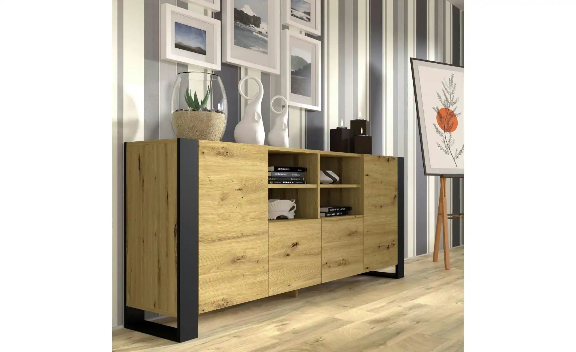Sideboard   ¦ holzfarben ¦ Maße (cm): B: 188 H: 84 Kommoden & Sideboards > günstig online kaufen