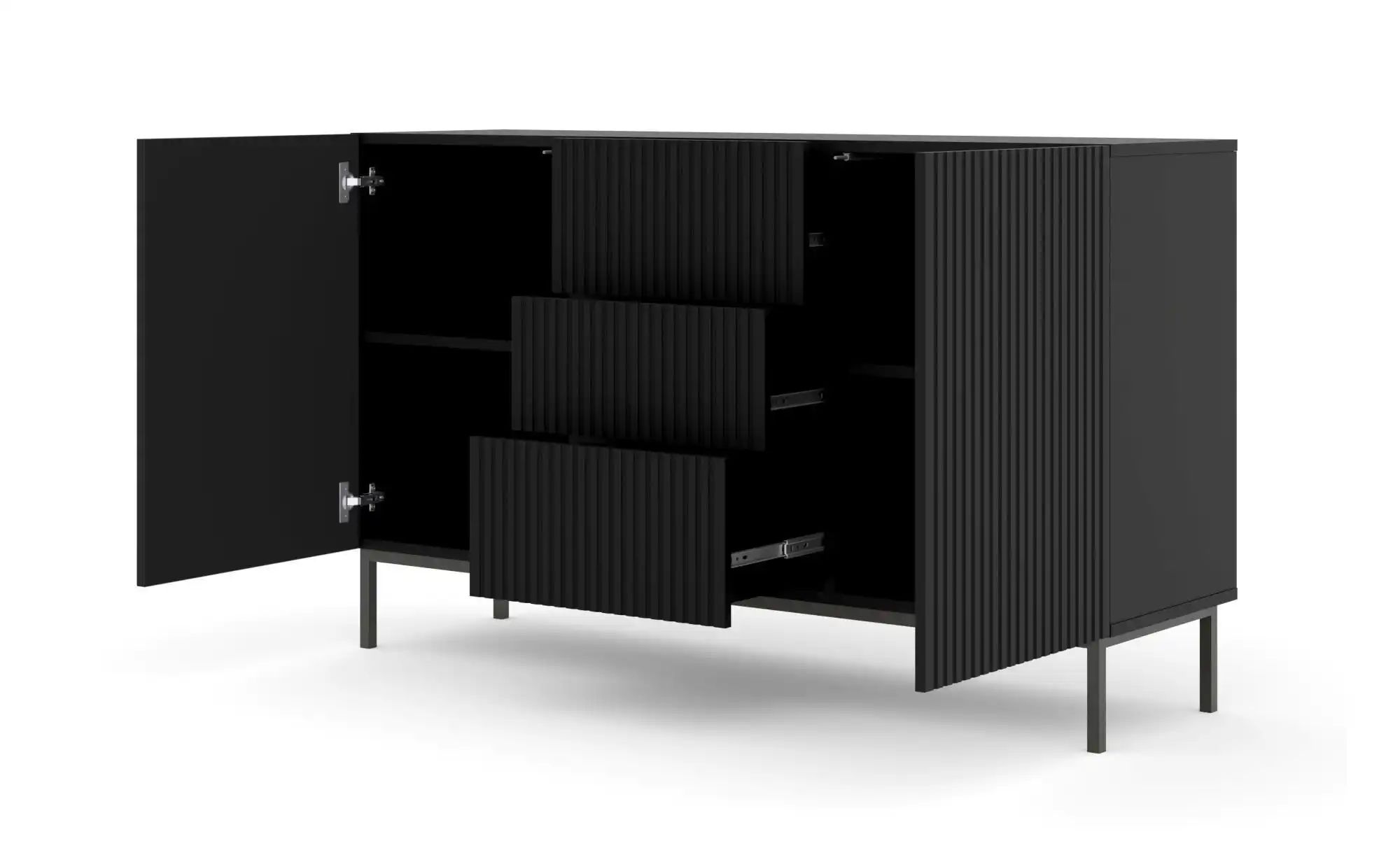 Sideboard   ¦ schwarz ¦ Maße (cm): B: 150 H: 89 Kommoden & Sideboards > Sid günstig online kaufen