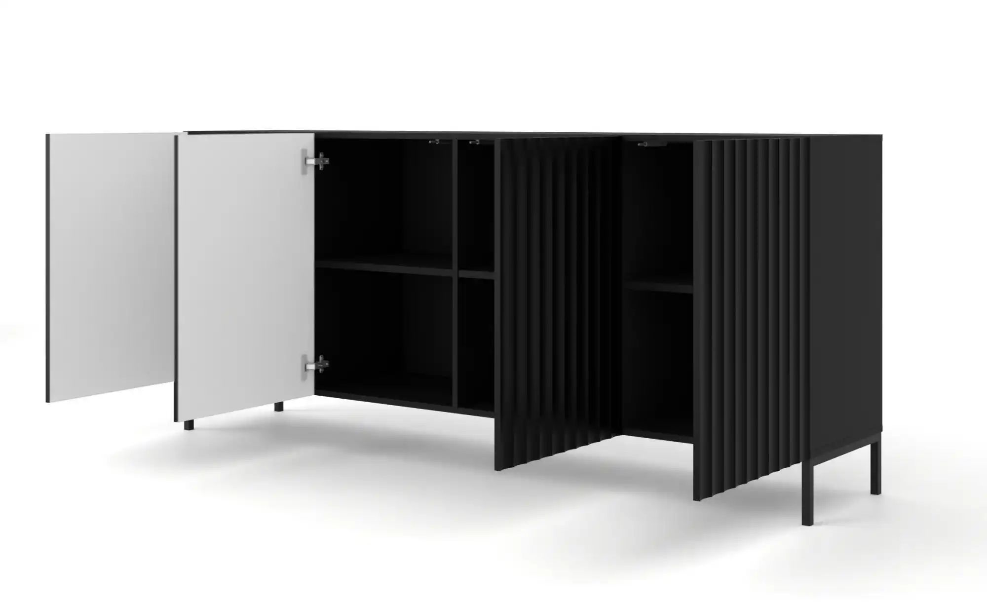 Sideboard   ¦ schwarz ¦ Maße (cm): B: 200 H: 87 Kommoden & Sideboards > Sid günstig online kaufen