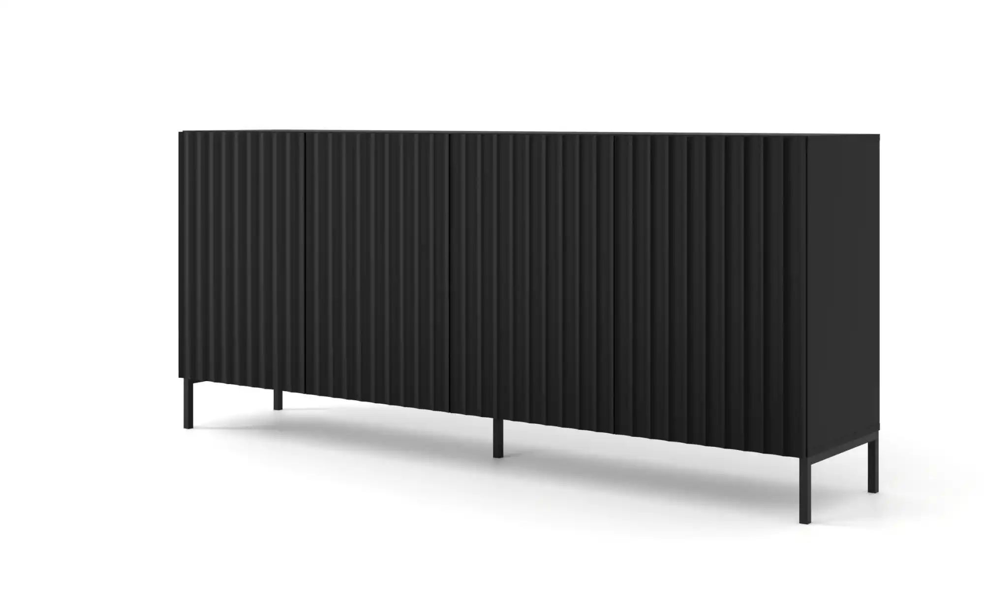 Sideboard   ¦ schwarz ¦ Maße (cm): B: 200 H: 87 Kommoden & Sideboards > Sid günstig online kaufen