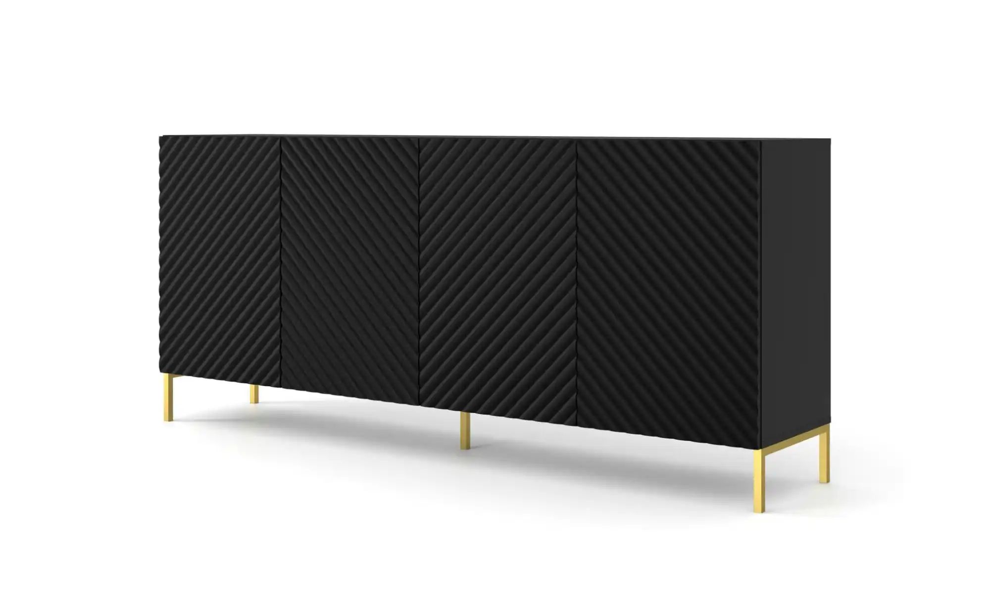 Sideboard   ¦ schwarz ¦ Maße (cm): B: 200 H: 87 Kommoden & Sideboards > Sid günstig online kaufen