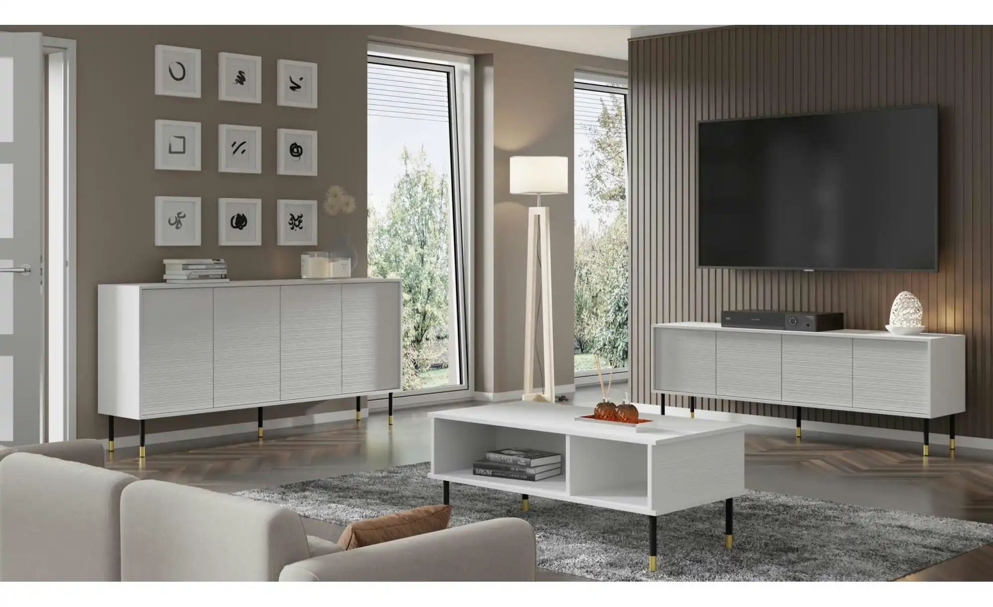 Sideboard   ¦ weiß ¦ Maße (cm): B: 180 H: 89 Kommoden & Sideboards > Sidebo günstig online kaufen