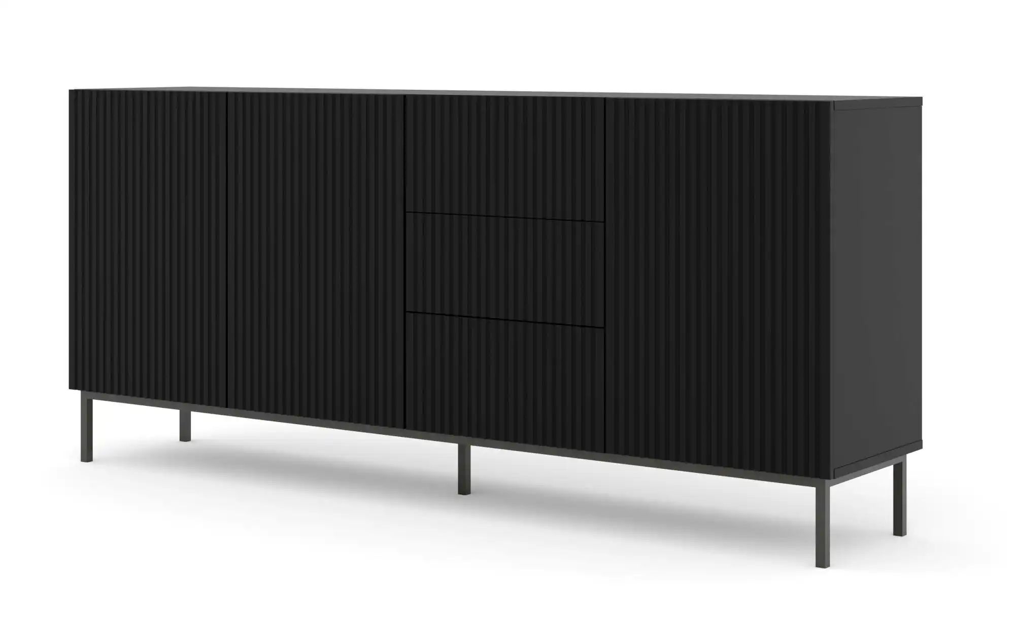 Sideboard   ¦ schwarz ¦ Maße (cm): B: 200 H: 89 Kommoden & Sideboards > Sid günstig online kaufen
