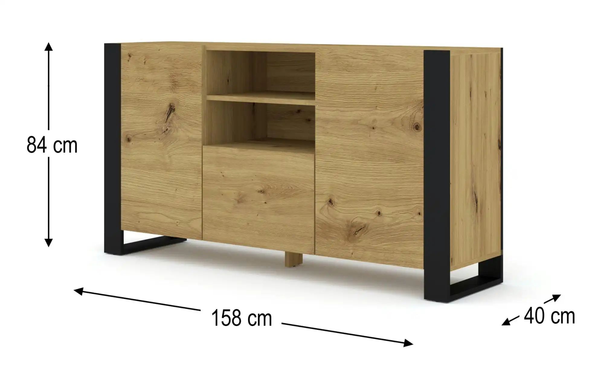 Sideboard   ¦ holzfarben ¦ Maße (cm): B: 158 H: 84 Kommoden & Sideboards > günstig online kaufen