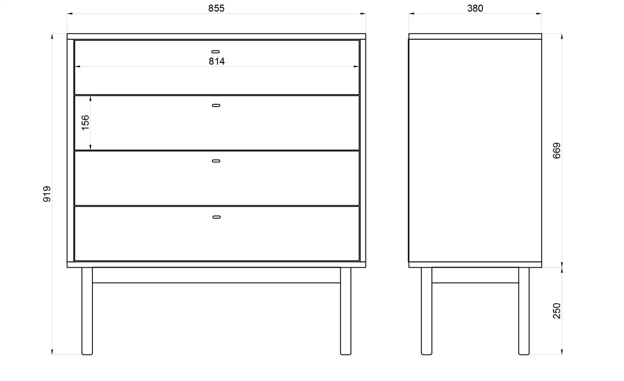 Thumbnail - Selsey Kommode   ¦ schwarz ¦ Maße (cm): B: 85,5 H: 91,9 Kommoden & Sideboards > Kommoden - Höffner