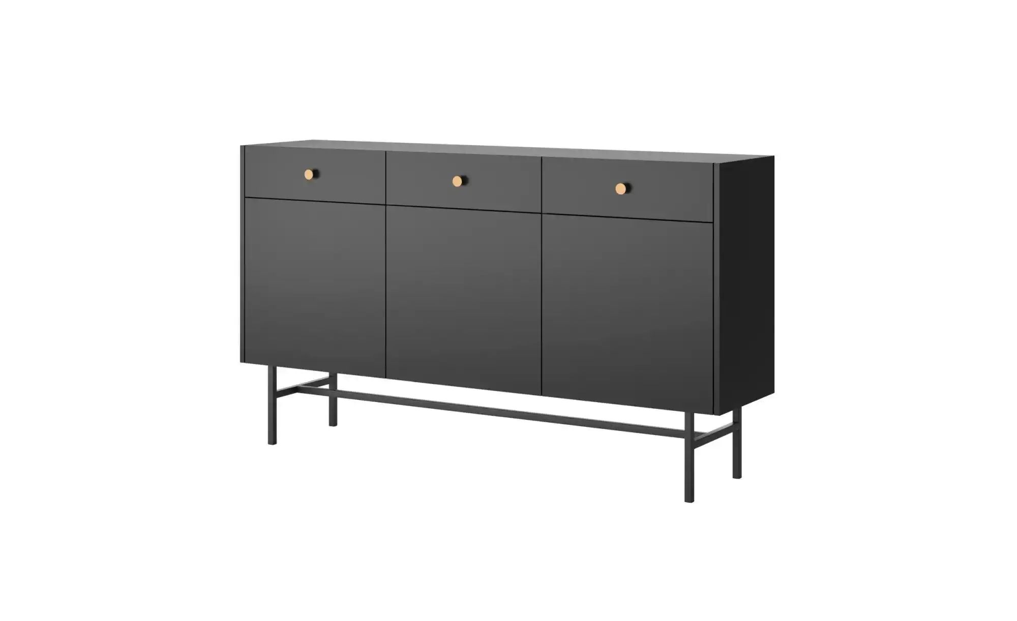 Selsey Sideboard    schwarz  Maße (cm): B: 155 H: 89,4 | 05902622527727