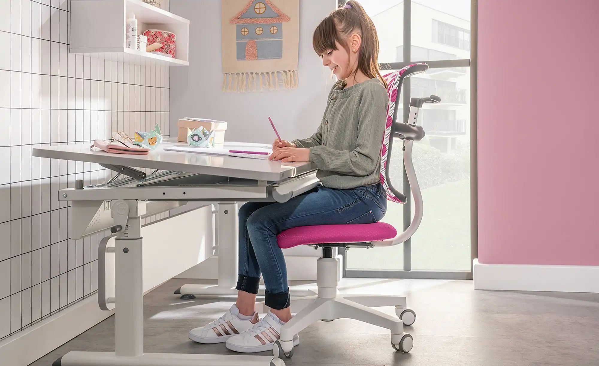 Thumbnail - PAIDI Kinder- und Jugenddrehstuhl  Sino 2 ¦ rosa/pink ¦ Maße (cm): B: 54 H: 97 T: 53.0 Stühle > Bürostühle - Höffner