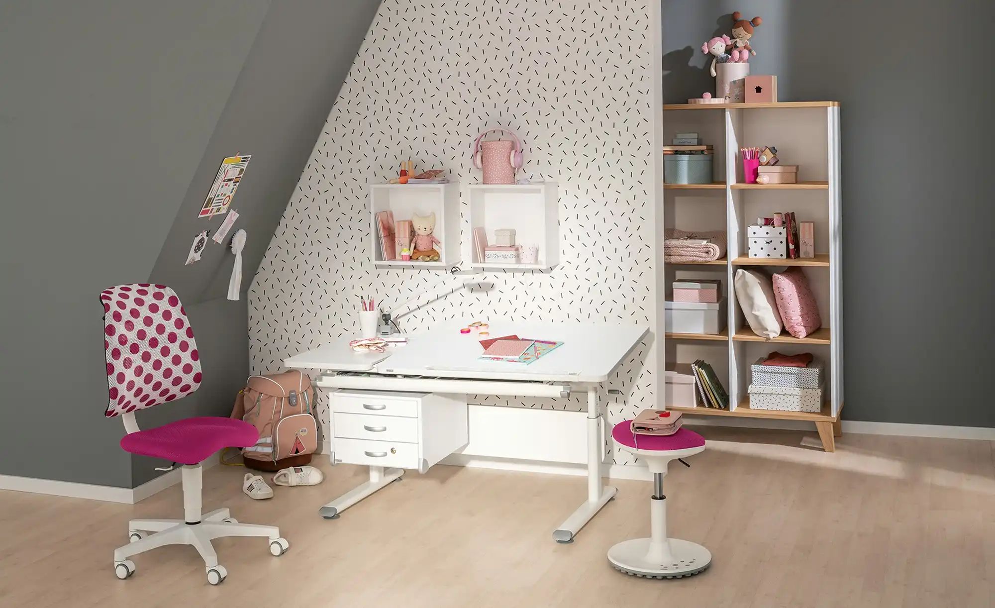 Thumbnail - PAIDI Kinder- und Jugenddrehstuhl  Sino 2 ¦ rosa/pink ¦ Maße (cm): B: 54 H: 97 T: 53.0 Stühle > Bürostühle - Höffner