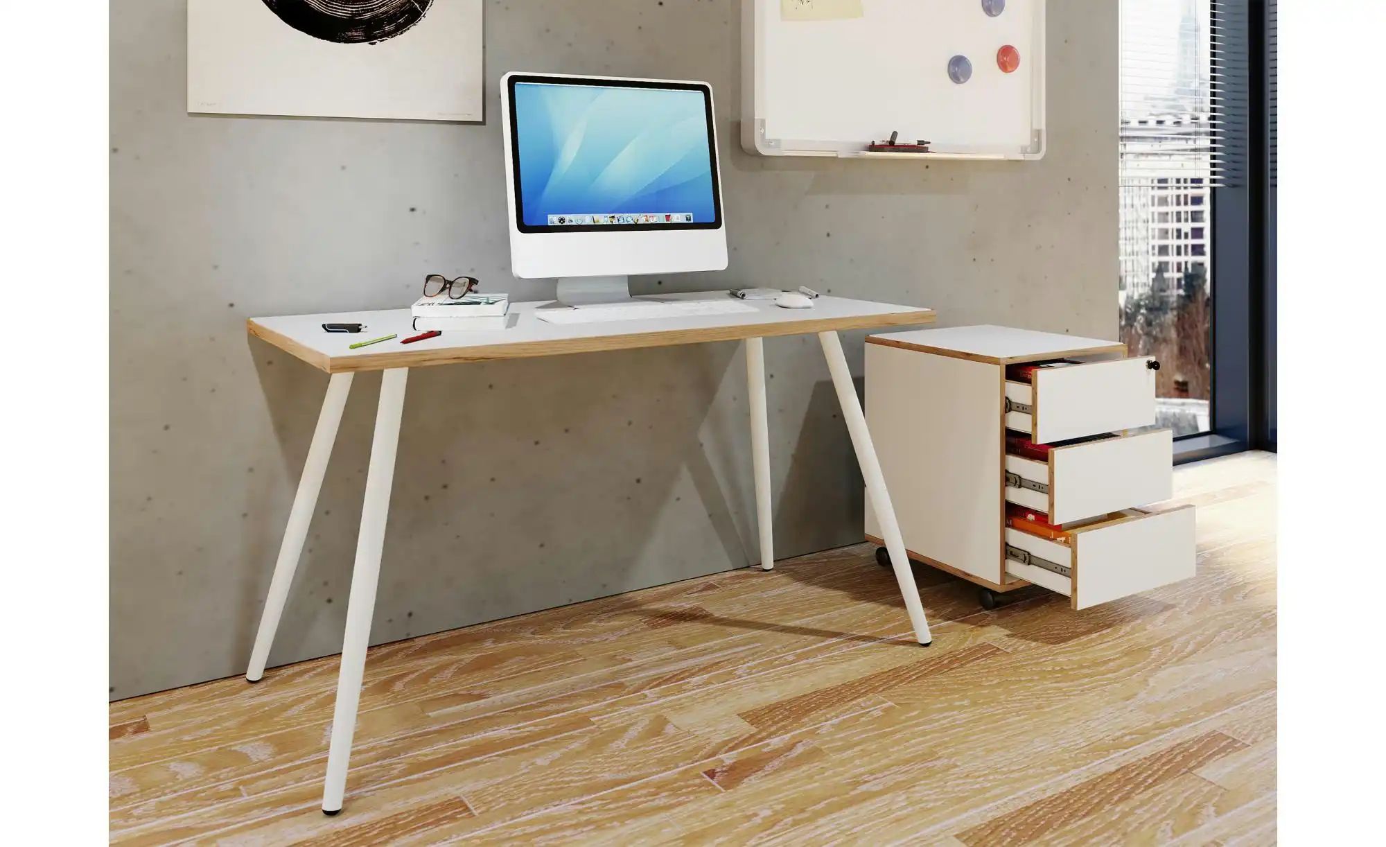 Schreibtisch  Vadar ¦ grau ¦ Maße (cm): B: 138 H: 70 Tische > Schreibtische günstig online kaufen