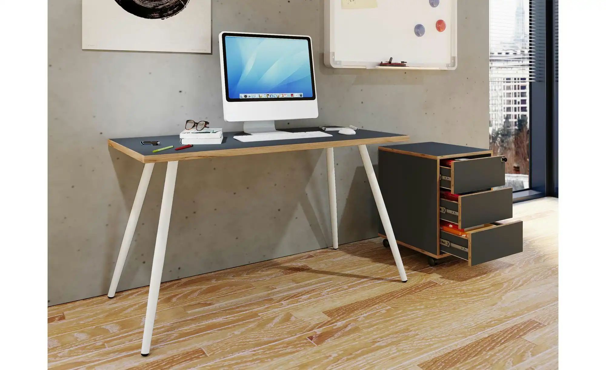 Schreibtisch  Vadar ¦ grau ¦ Maße (cm): B: 110 H: 70 Tische > Schreibtische günstig online kaufen