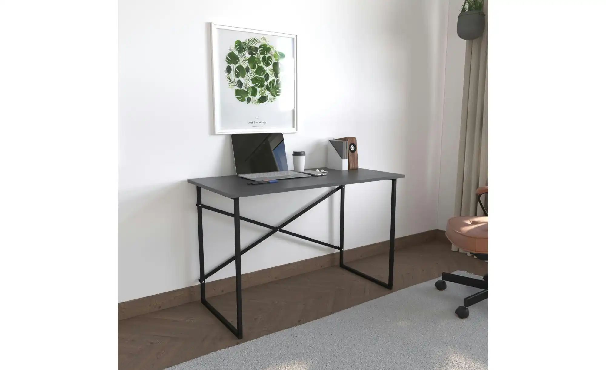 Schreibtisch  Vadar ¦ grau ¦ Maße (cm): B: 90 H: 75 Tische > Schreibtische günstig online kaufen